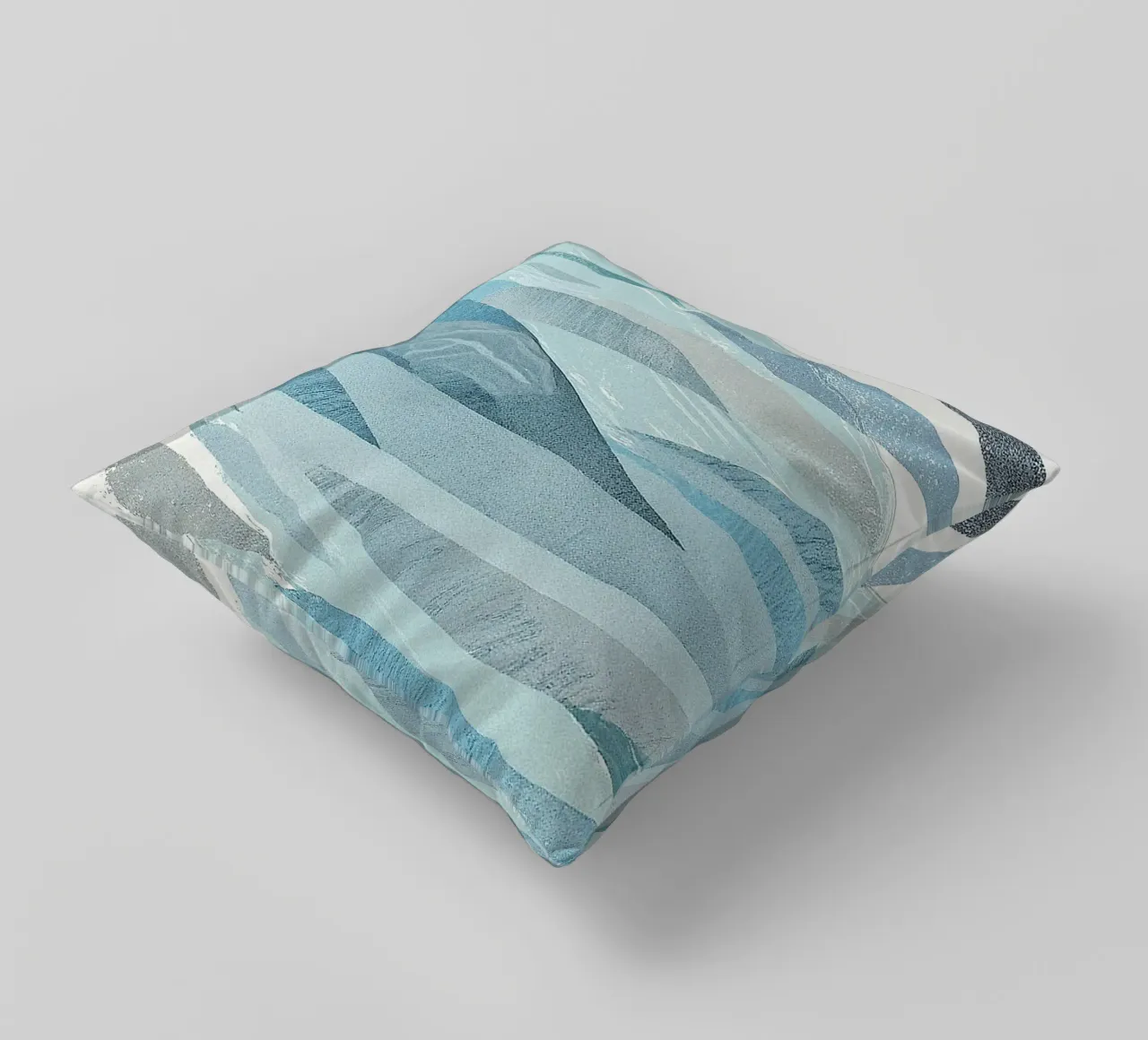Scandinavian Abstract Waves in Cool Blue Tones cuscino da Burk Smith