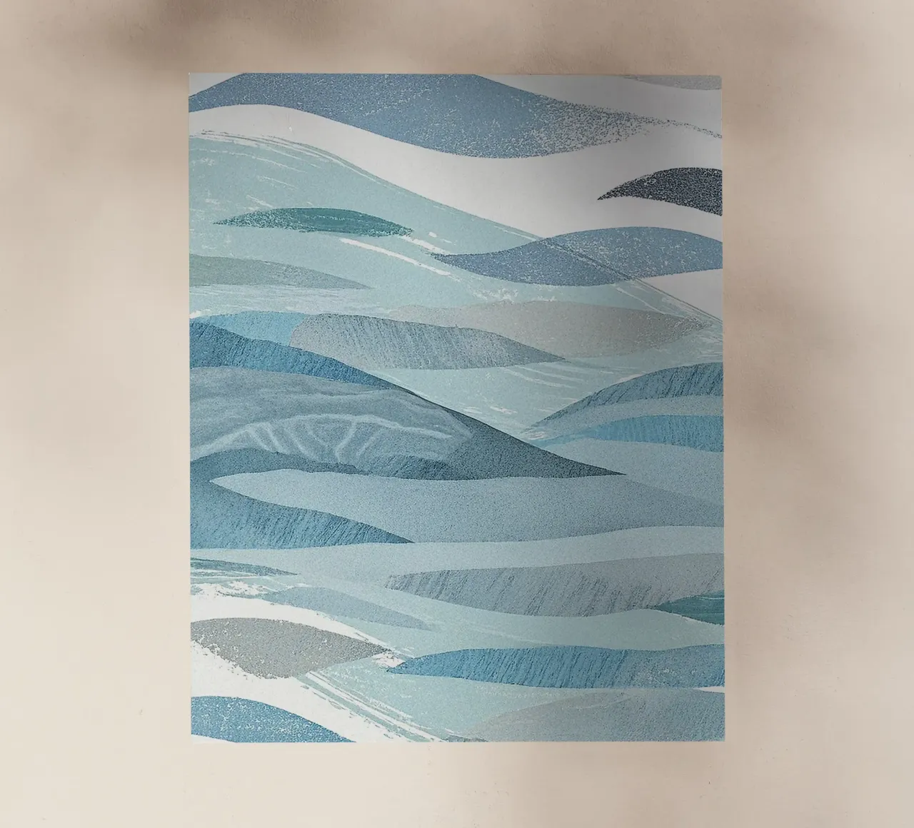 Scandinavian Abstract Waves in Cool Blue Tones pellicola backlit da Burk Smith