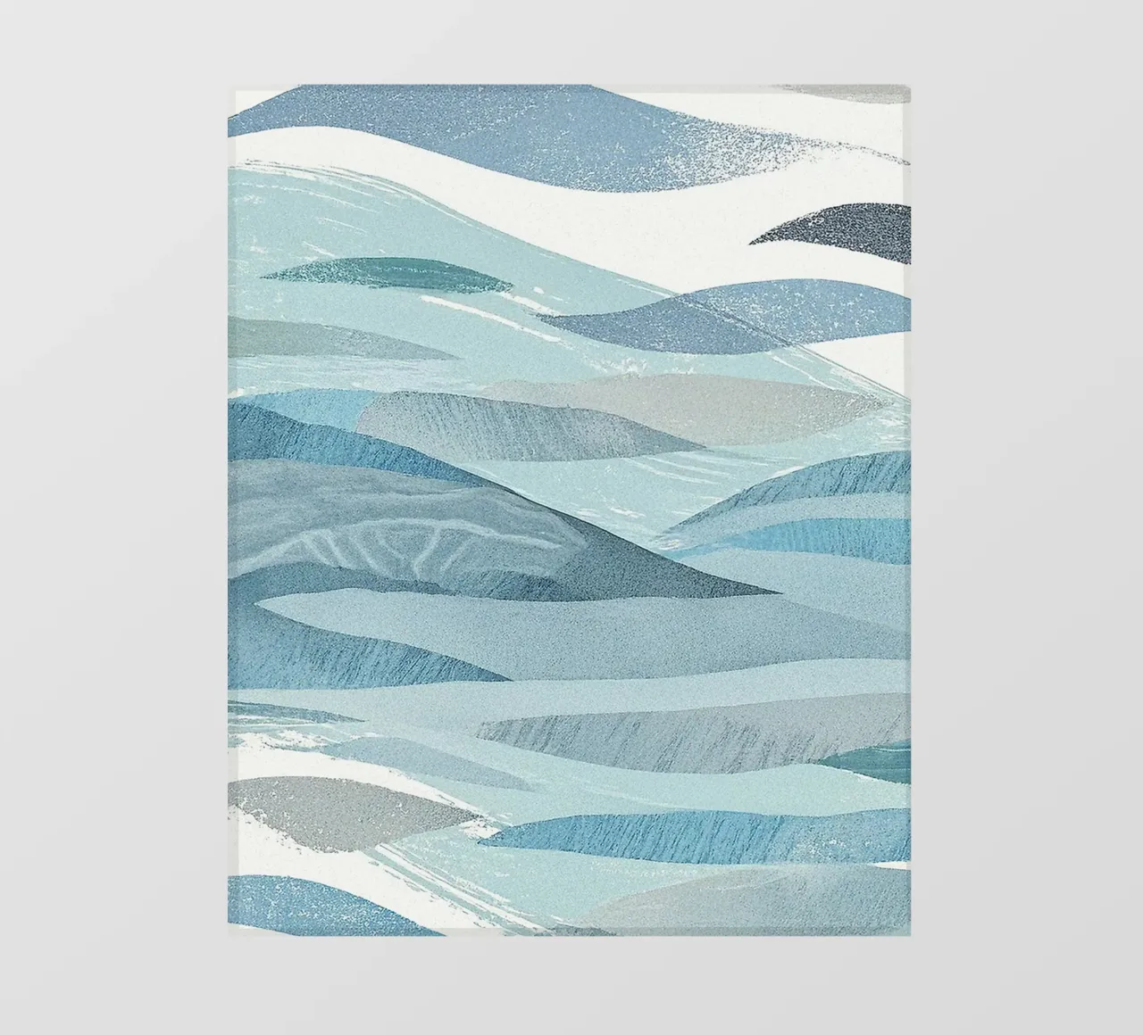 Scandinavian Abstract Waves in Cool Blue Tones pellicola backlit da Burk Smith