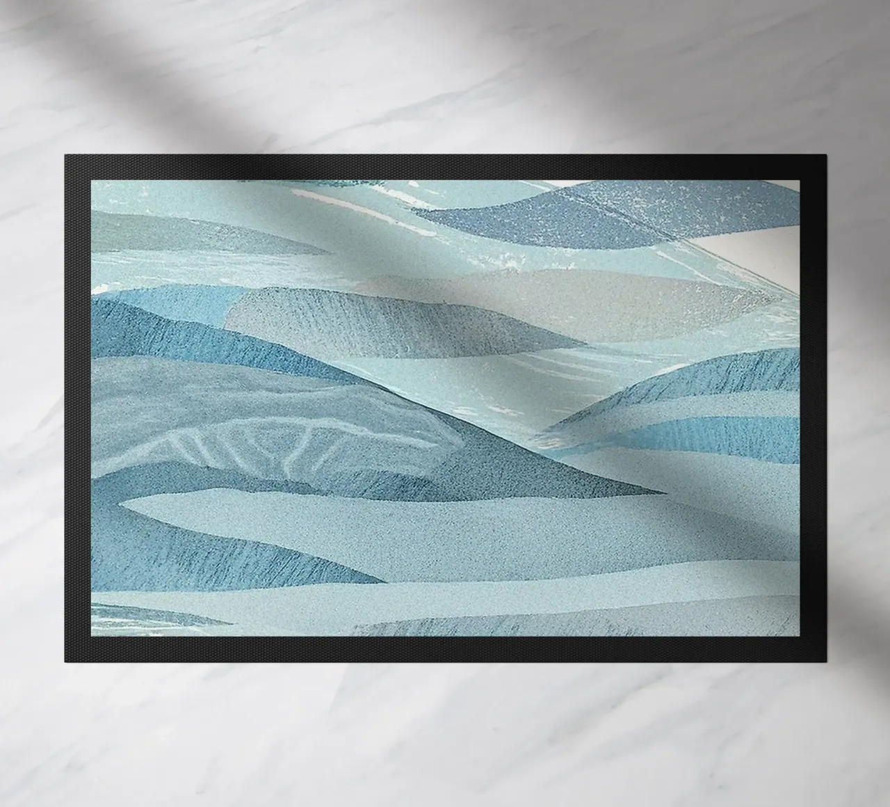 Scandinavian Abstract Waves in Cool Blue Tones zerbino da Burk Smith