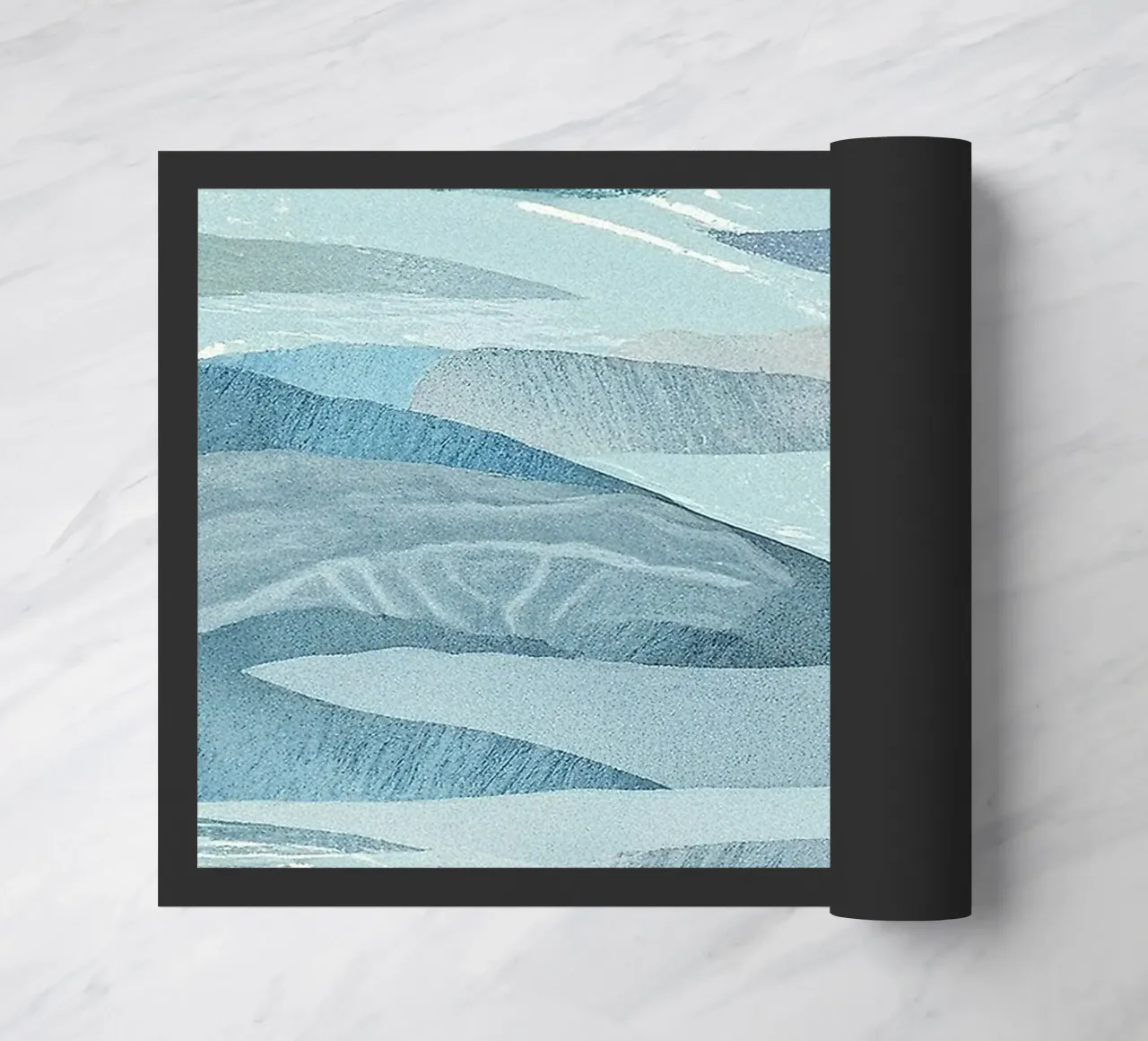 Scandinavian Abstract Waves in Cool Blue Tones zerbino da Burk Smith