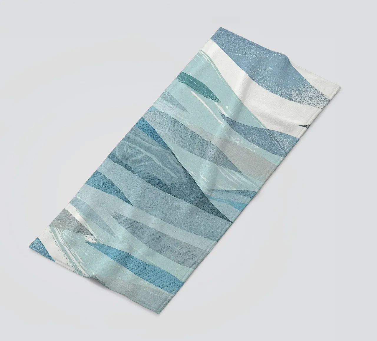 Scandinavian Abstract Waves in Cool Blue Tones telo mare da Burk Smith