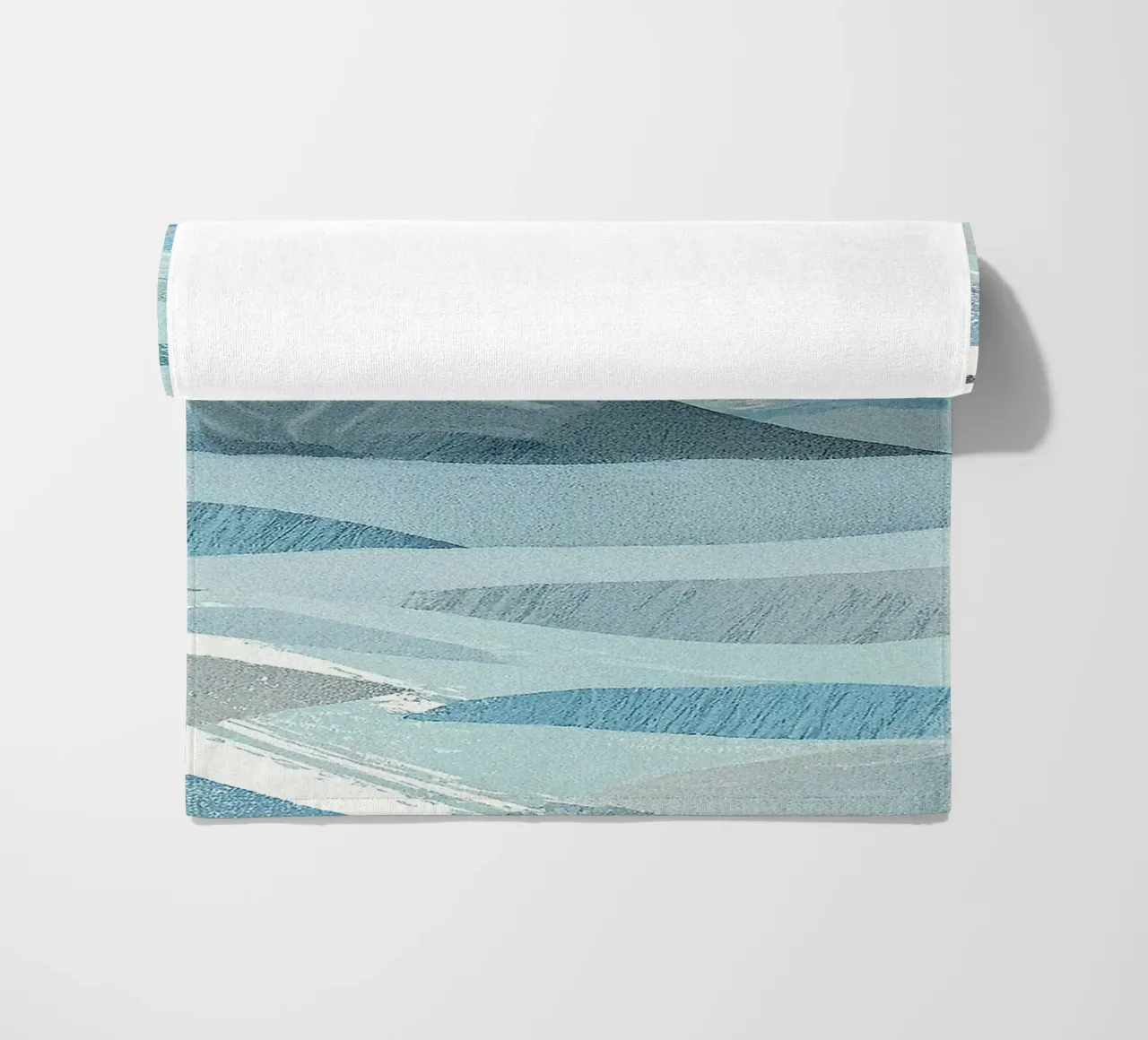 Scandinavian Abstract Waves in Cool Blue Tones telo mare da Burk Smith