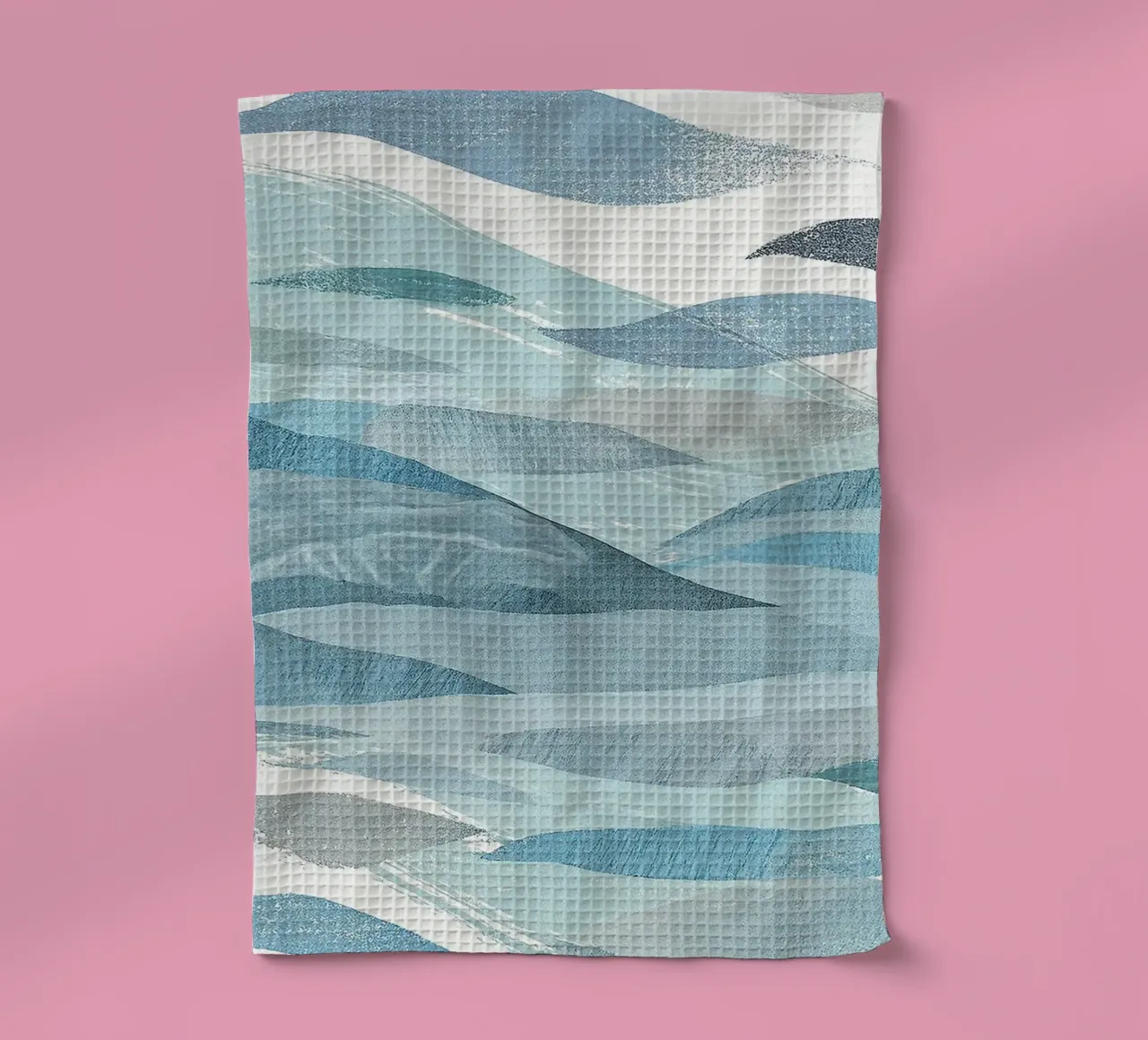 Scandinavian Abstract Waves in Cool Blue Tones canovaccio da cucina da Burk Smith