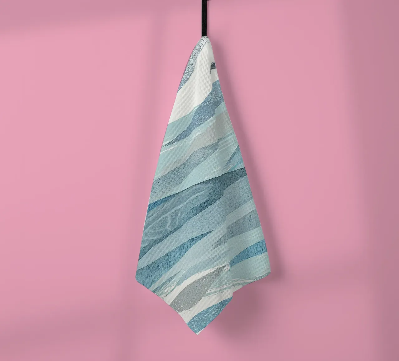 Scandinavian Abstract Waves in Cool Blue Tones canovaccio da cucina da Burk Smith