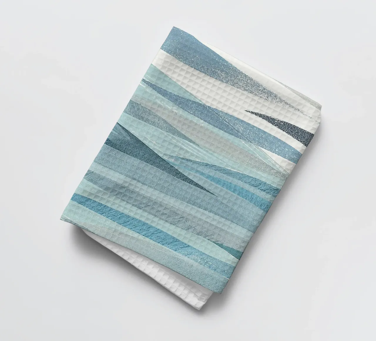 Scandinavian Abstract Waves in Cool Blue Tones canovaccio da cucina da Burk Smith