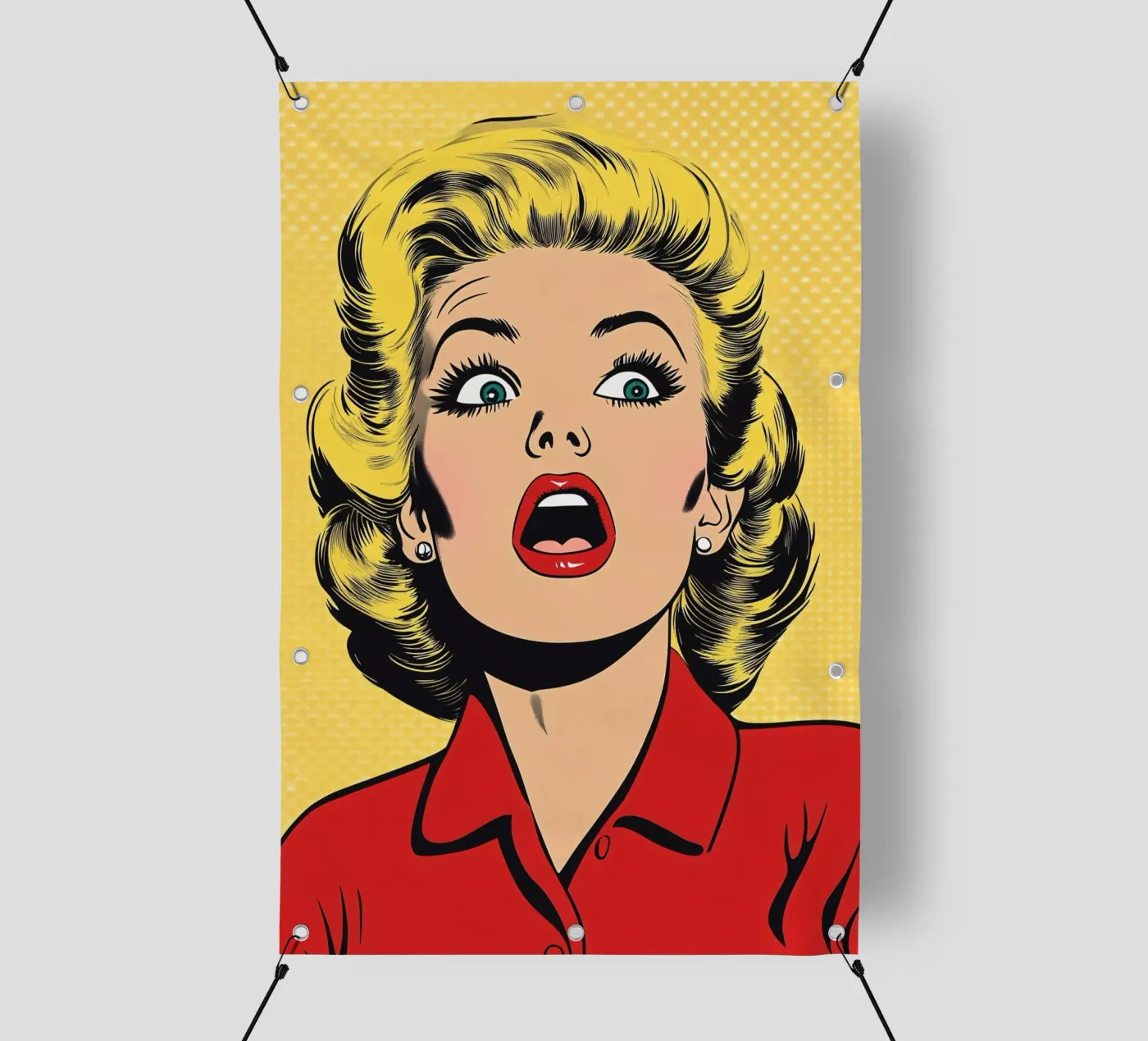 Bionda scioccata telo in pvc da M-Ulrich-Digital Art