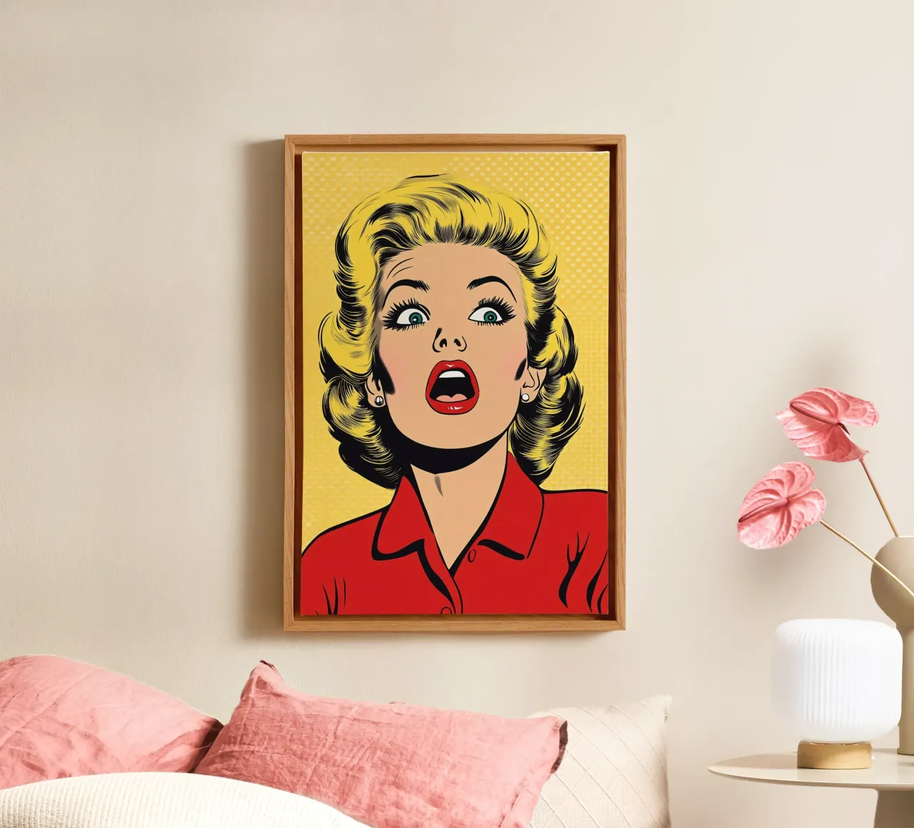 Geschokt blondje canvas van M-Ulrich-Digital Art