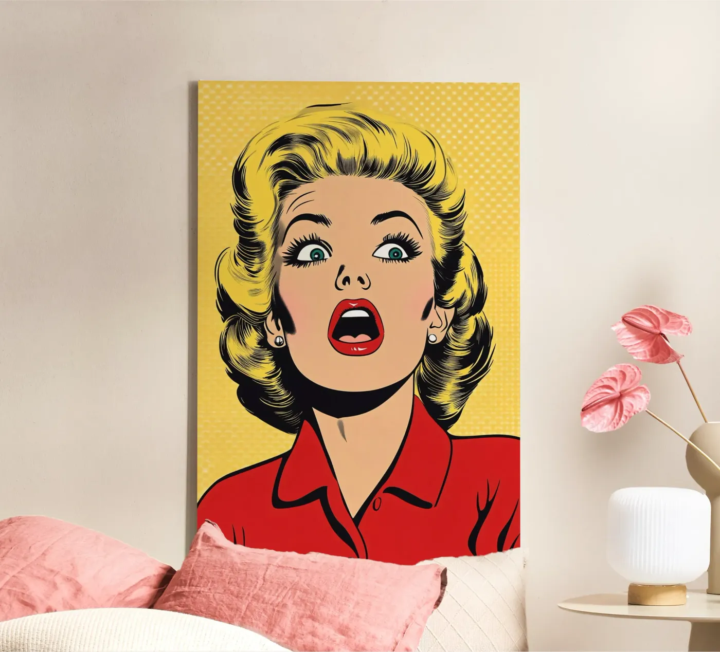 Shocked blonde canvas van M-Ulrich-Digital Art