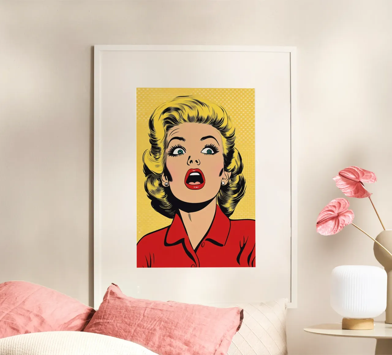 Bionda scioccata poster da M-Ulrich-Digital Art