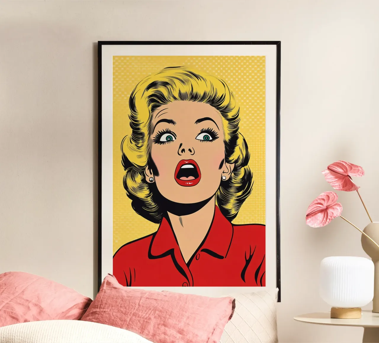 Bionda scioccata poster da M-Ulrich-Digital Art