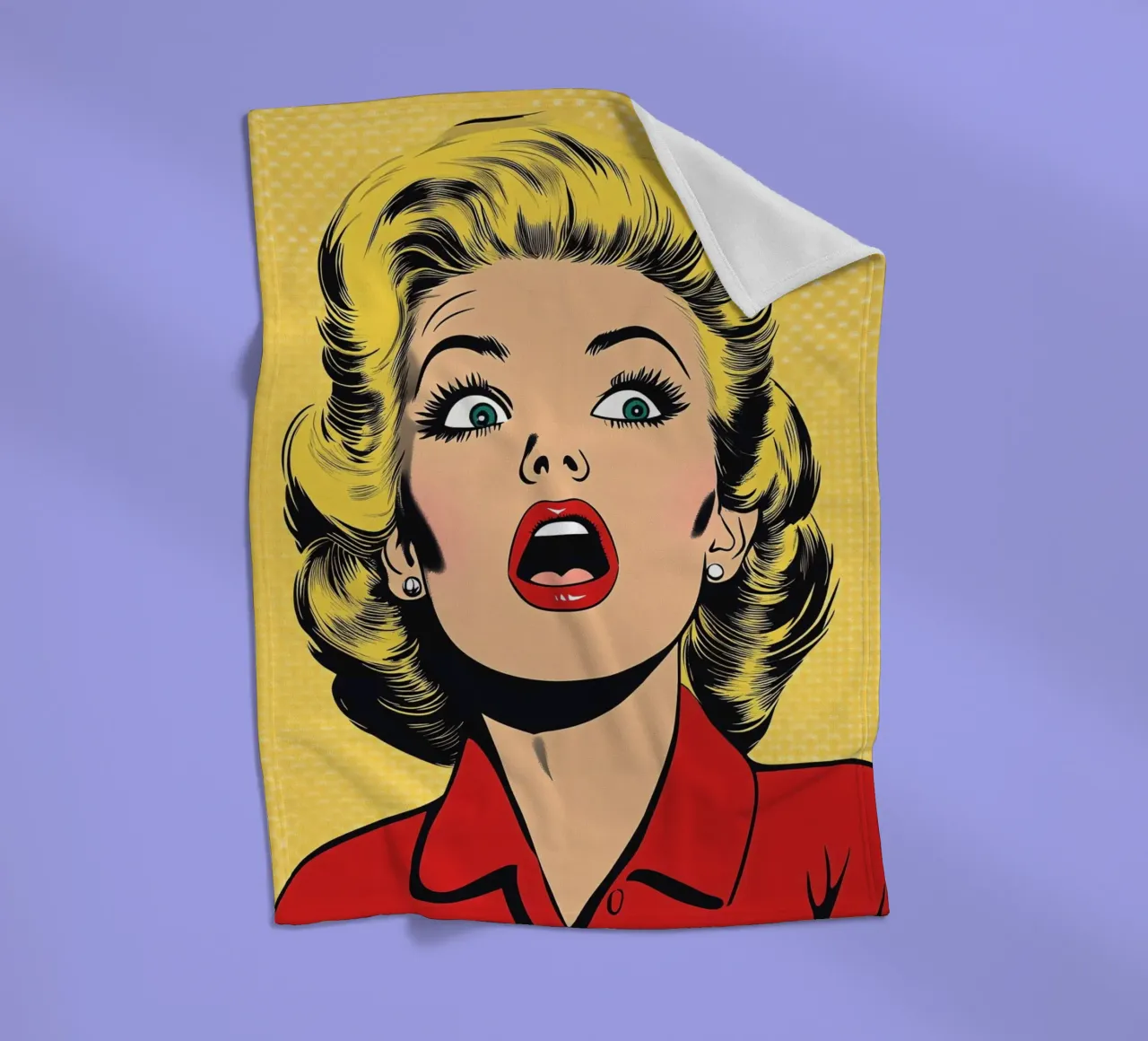 Bionda scioccata coperta in pile da M-Ulrich-Digital Art