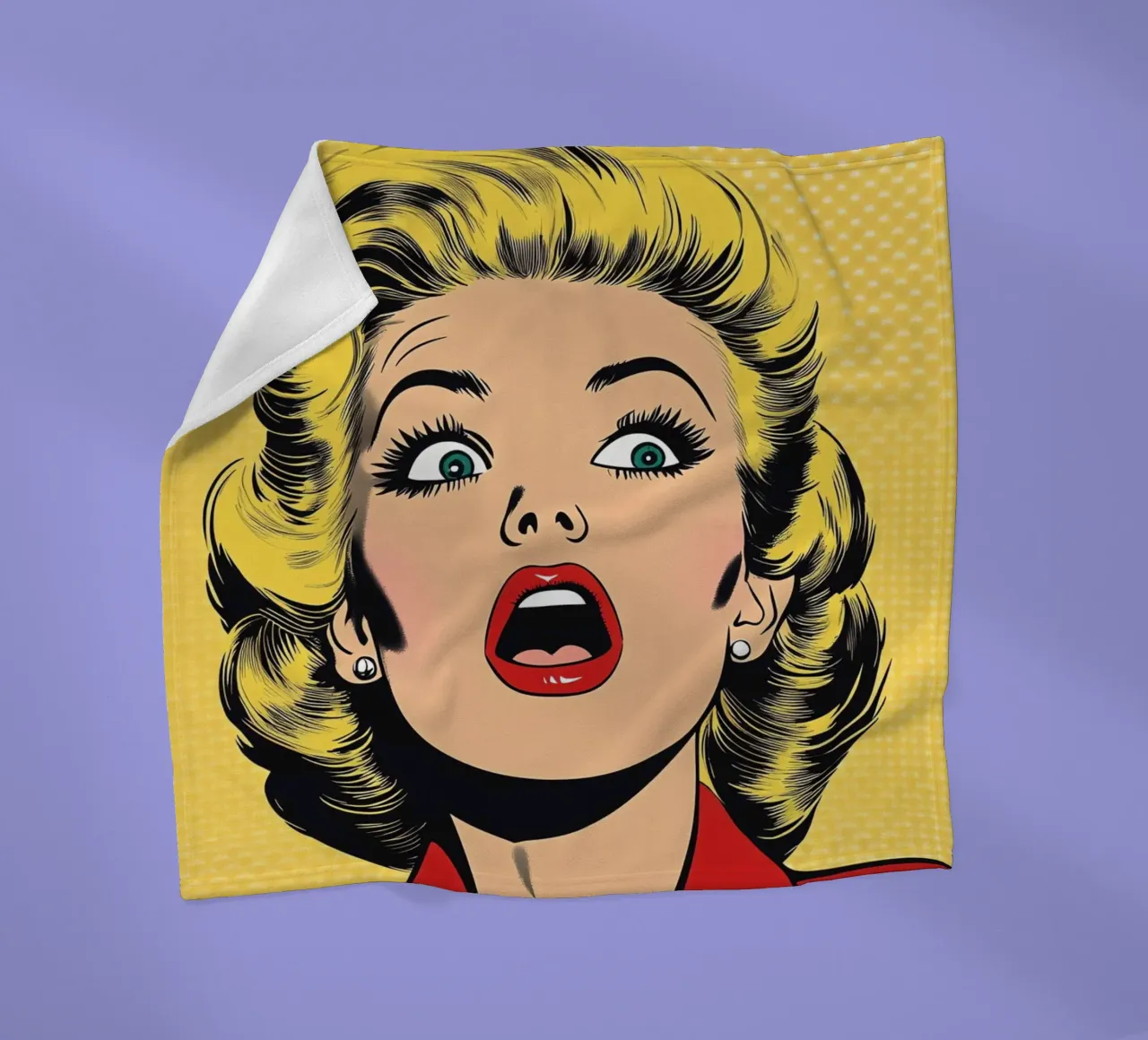 Bionda scioccata coperta in pile da M-Ulrich-Digital Art