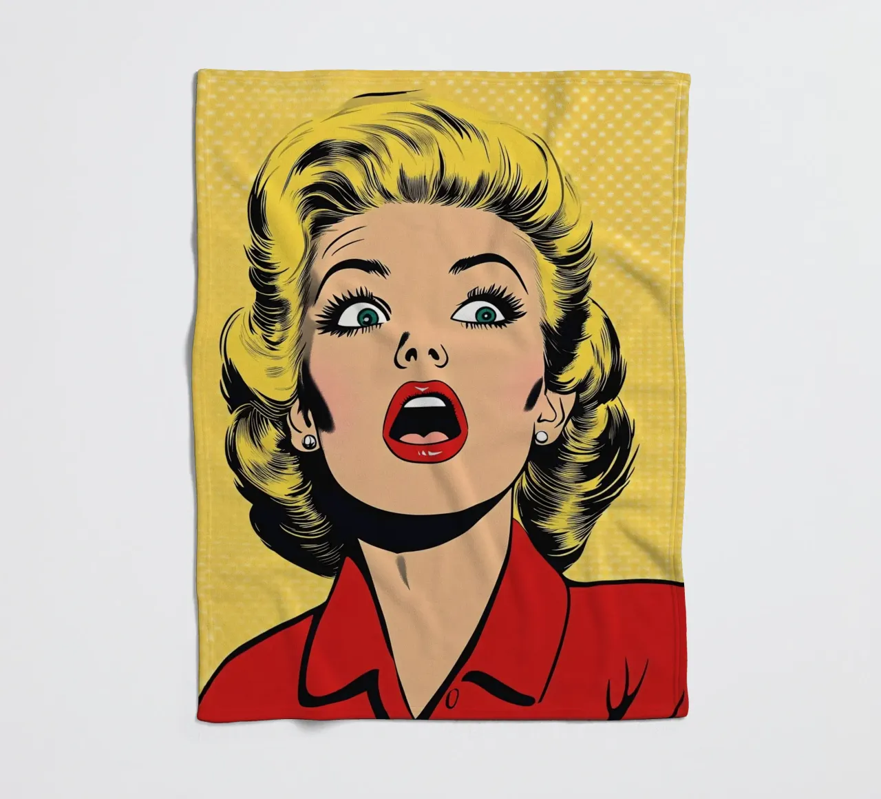 Bionda scioccata coperta in pile da M-Ulrich-Digital Art