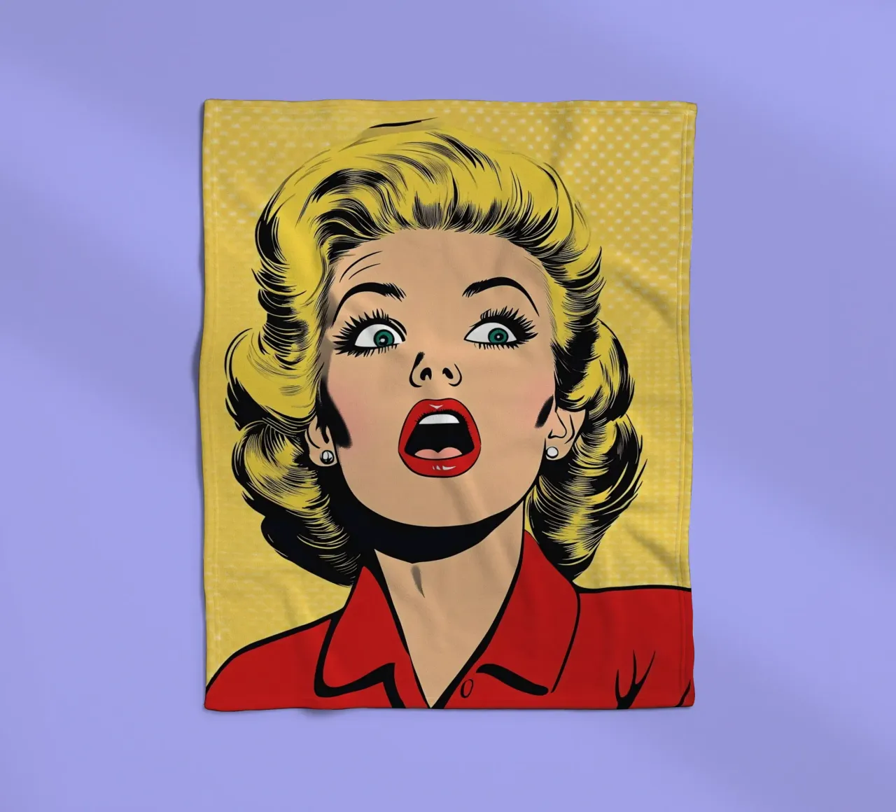 Bionda scioccata coperta in pile da M-Ulrich-Digital Art