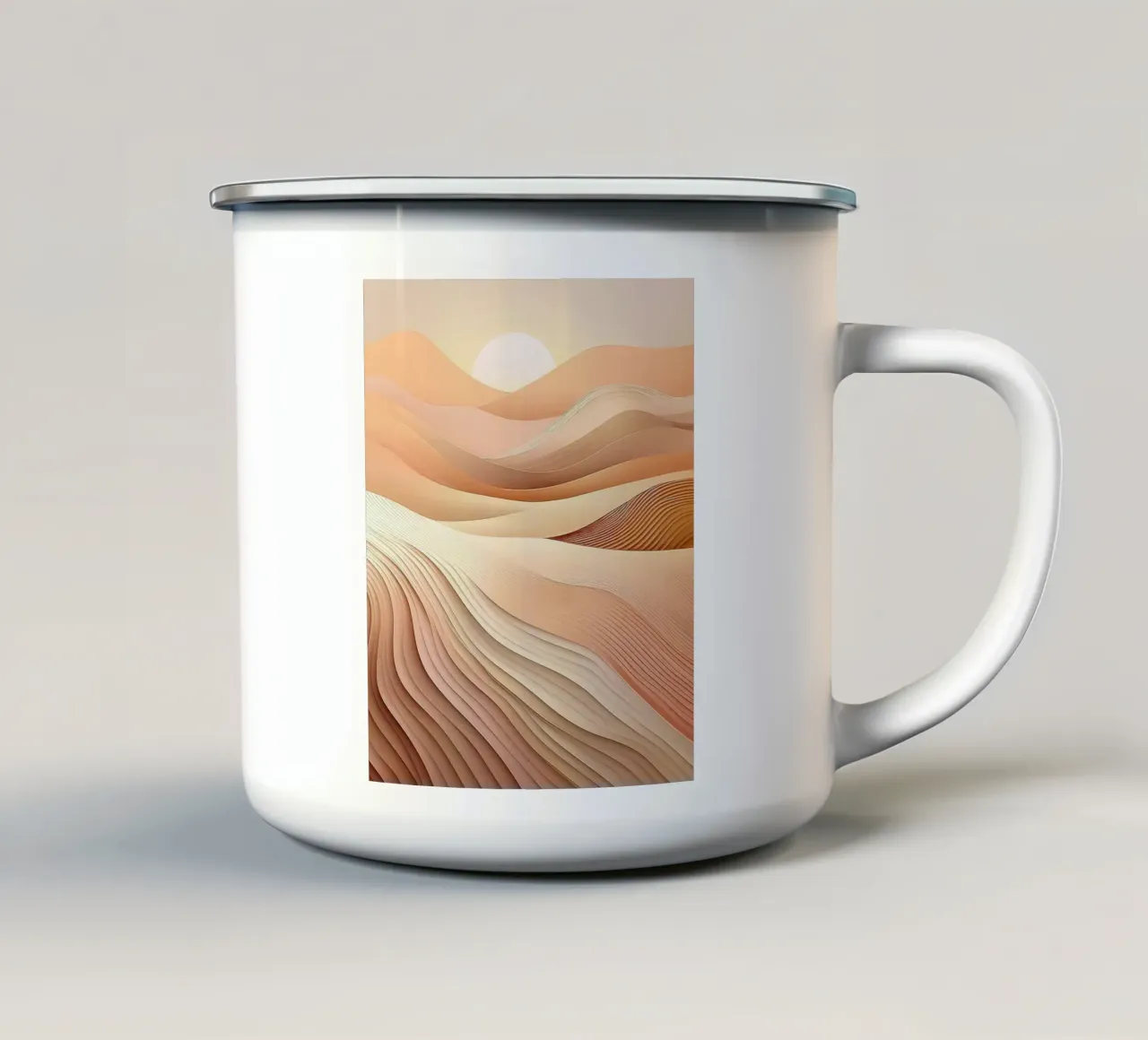 Whispered Dunes tazza in smalto da Burk Smith