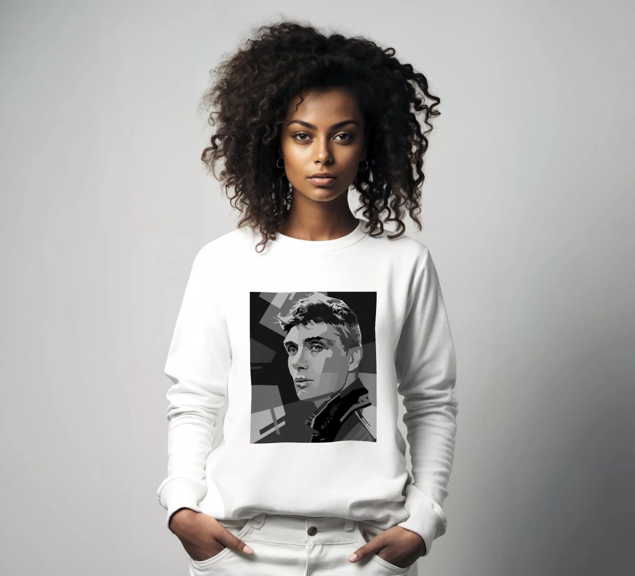 Cillian M Blackwhite Style WPAP felpa da KP Artwork