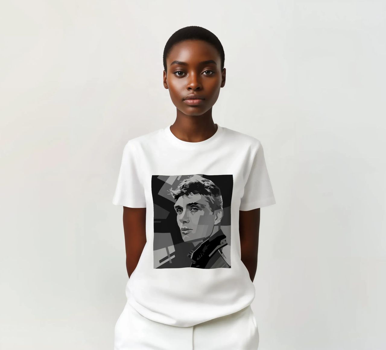 Cillian M Blackwhite Style WPAP t-shirt da KP Artwork