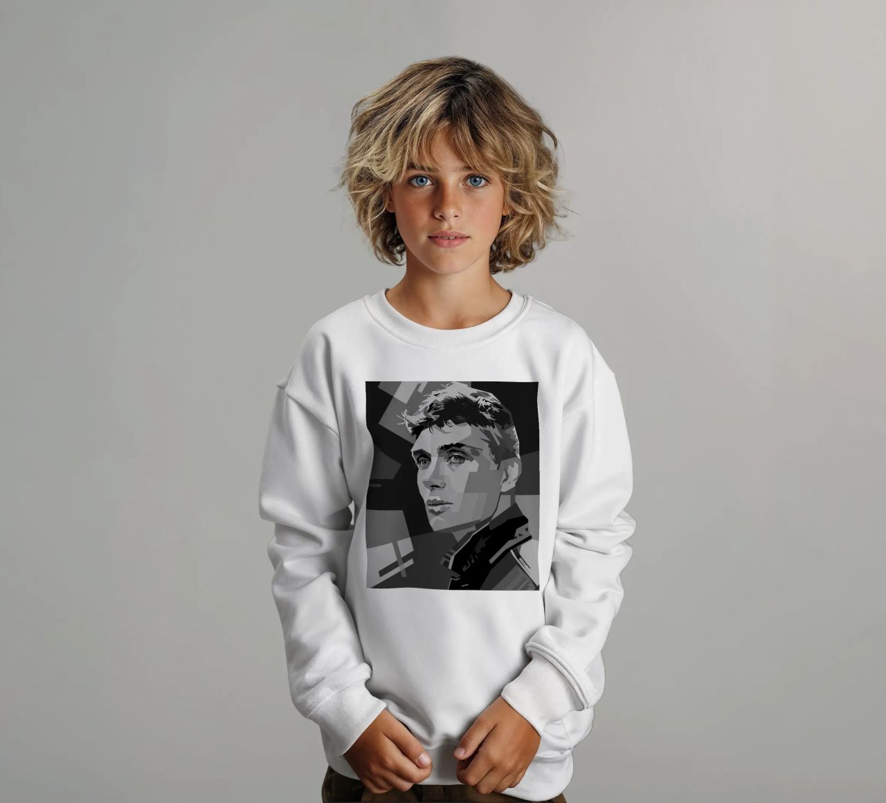 Cillian M Blackwhite Style WPAP felpa bambino da KP Artwork