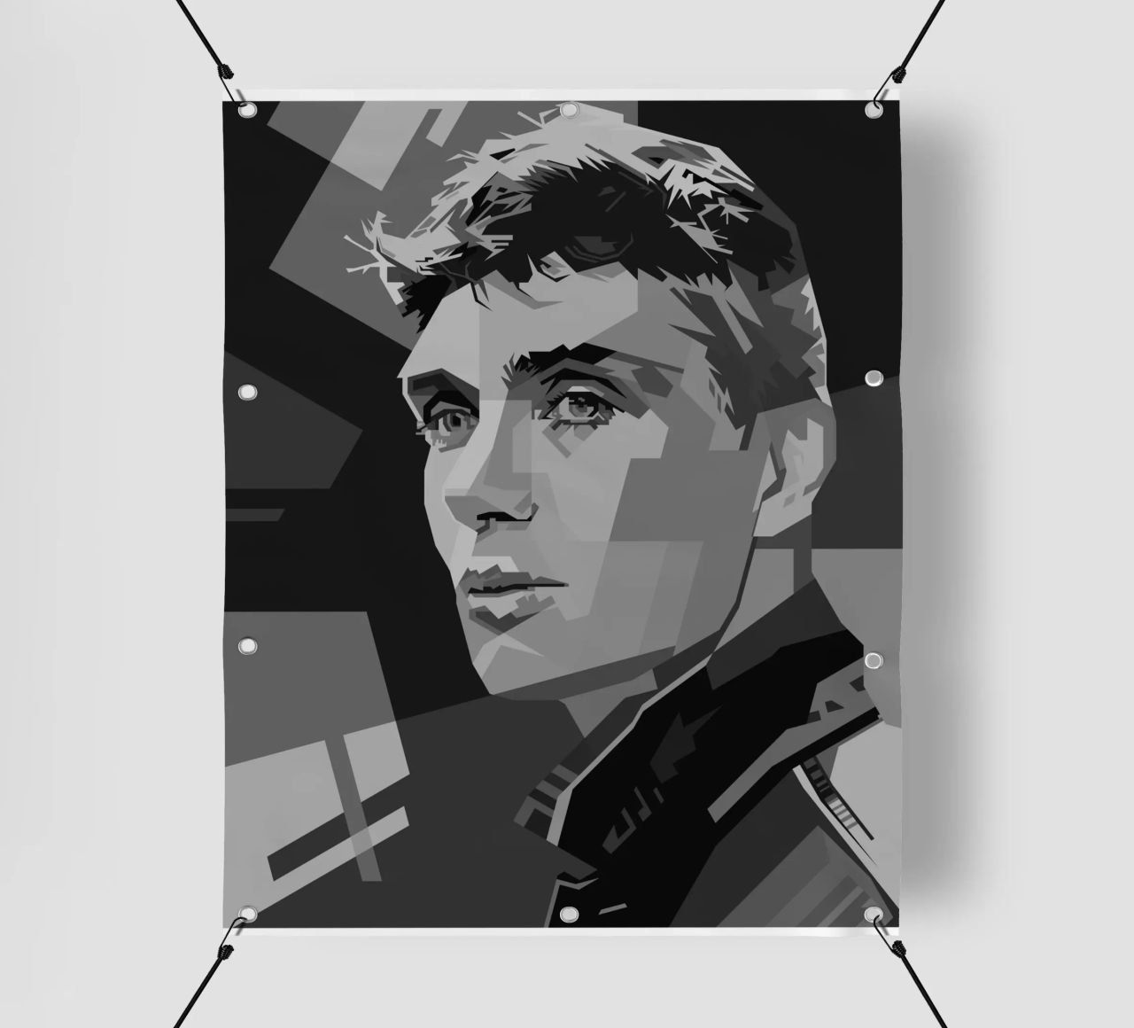 Cillian M Blackwhite Style WPAP telo in pvc da KP Artwork