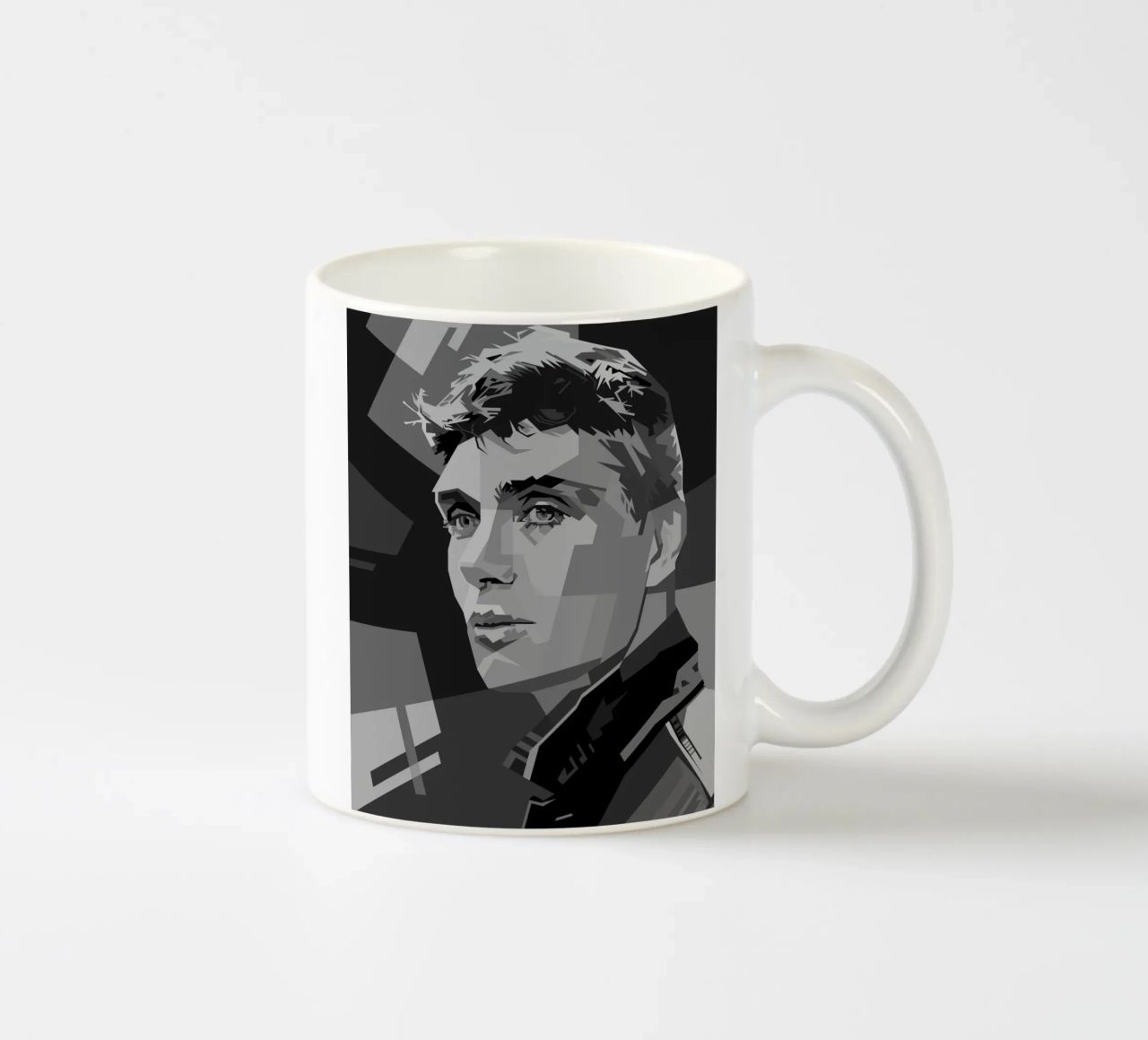 Cillian M Blackwhite Style WPAP tazza in ceramica da KP Artwork