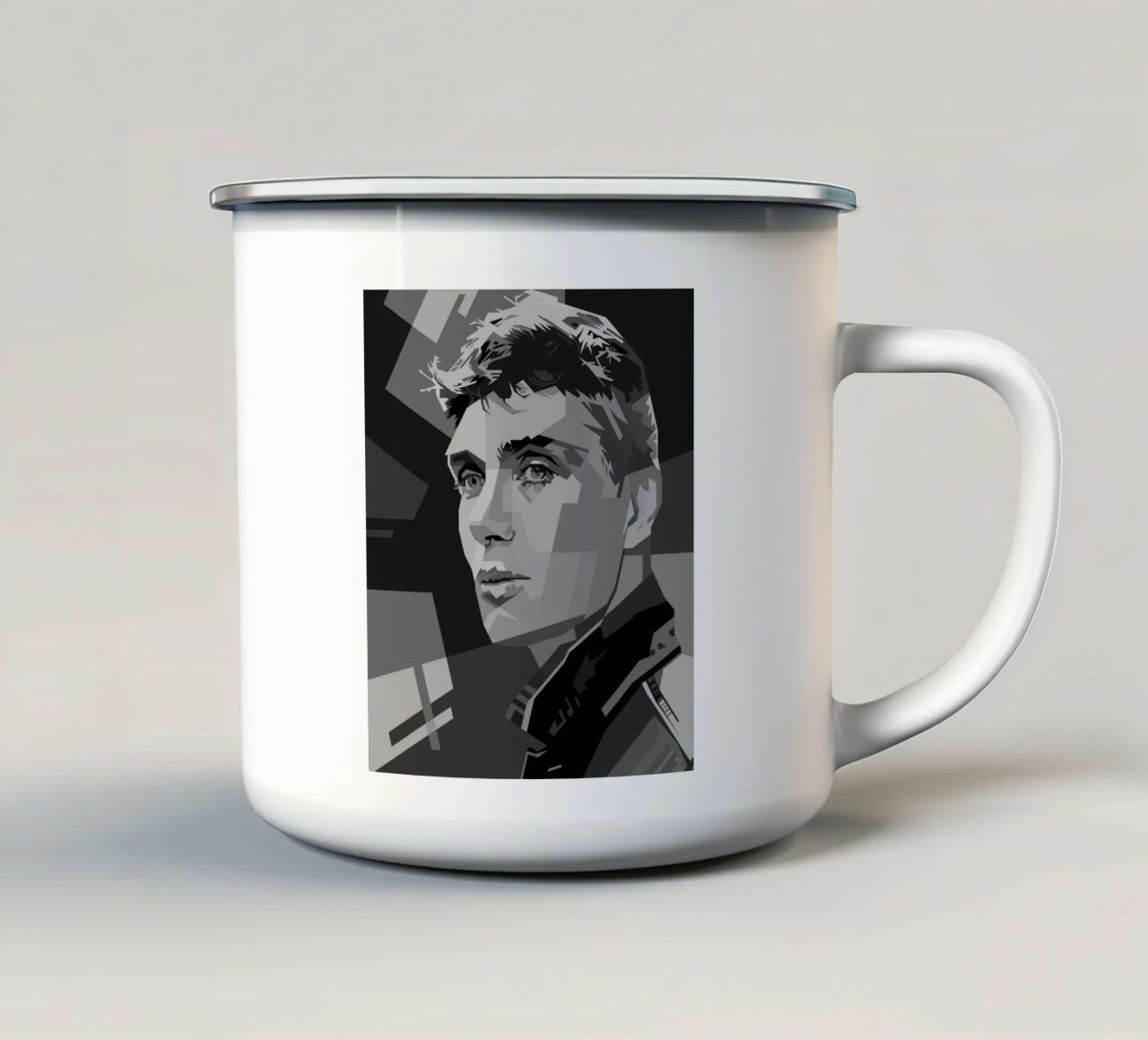 Cillian M Blackwhite Style WPAP tazza in smalto da KP Artwork
