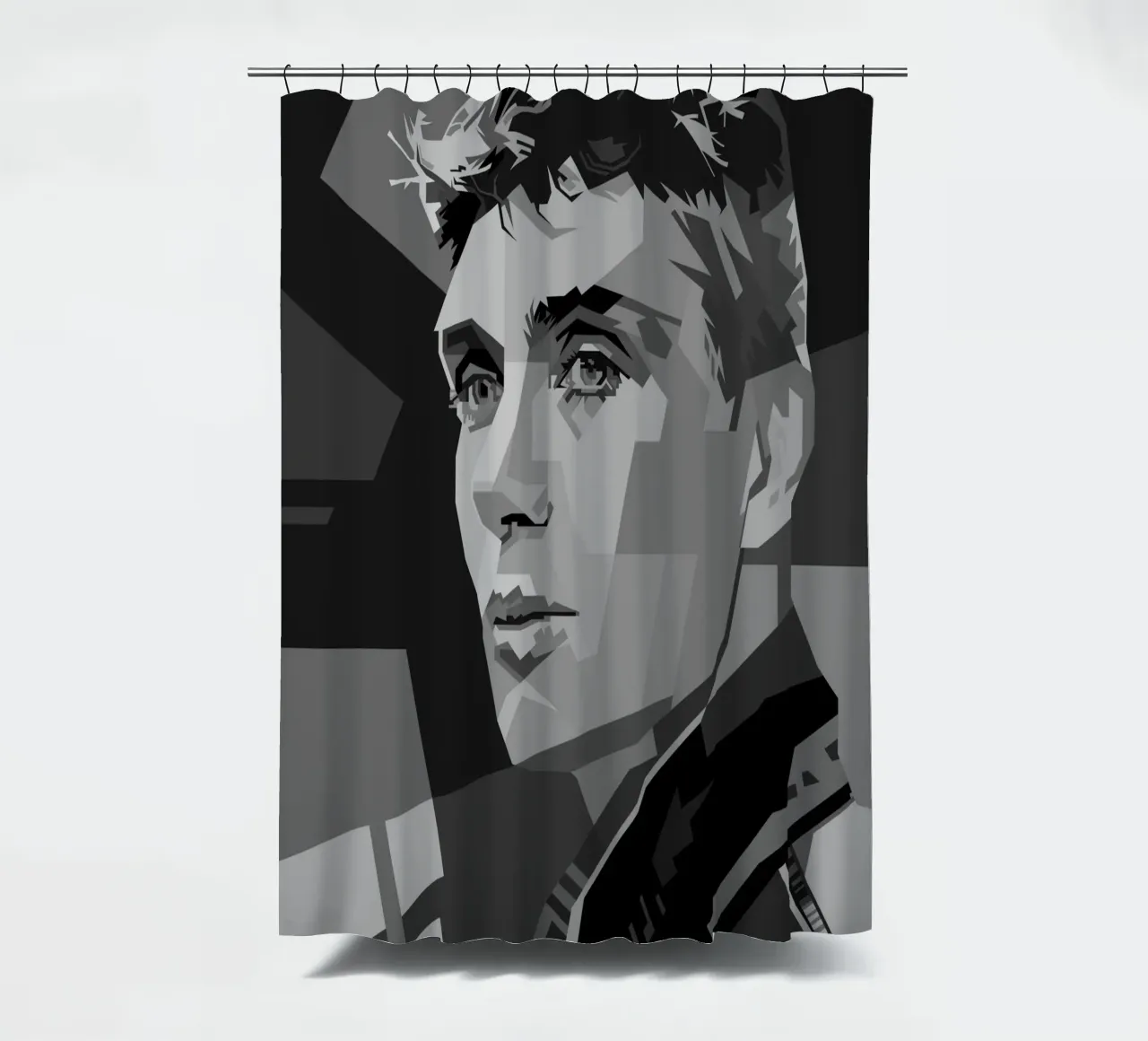 Cillian M Blackwhite Style WPAP tenda da doccia da KP Artwork