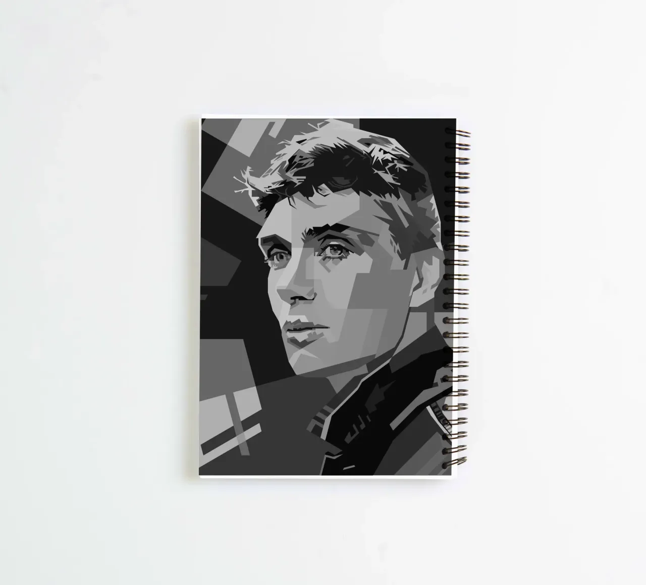 Cillian M Blackwhite Style WPAP spiral notebook by KP Artwork