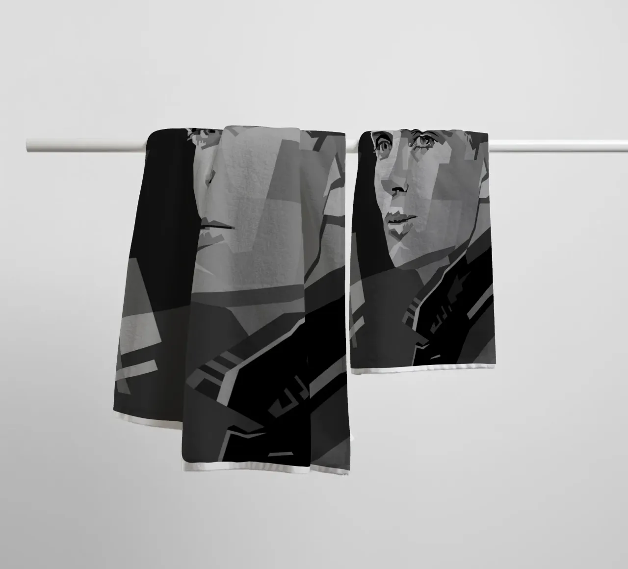 Cillian M Blackwhite Style WPAP toalla de baño de KP Artwork