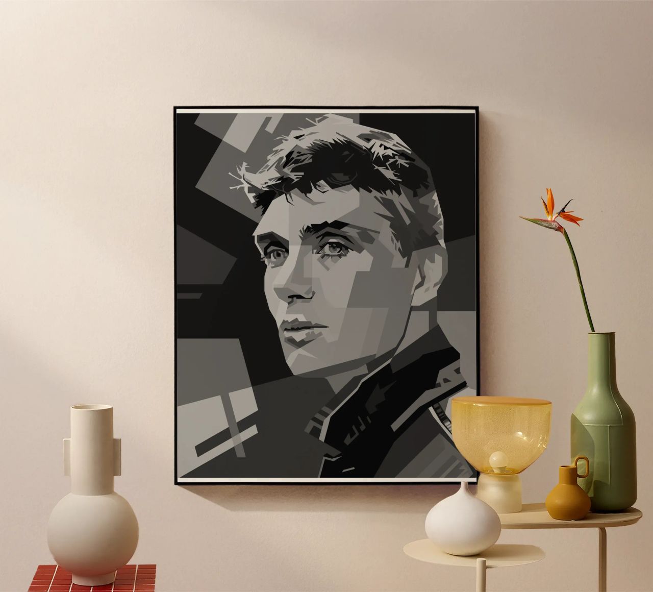 Cillian M Blackwhite Style WPAP plexiglass da KP Artwork