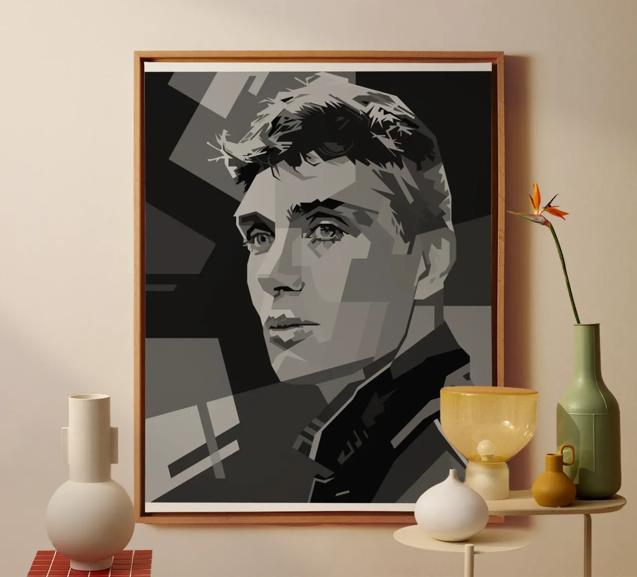 Cillian M Blackwhite Style WPAP tela con Cornice a cassetta da KP Artwork