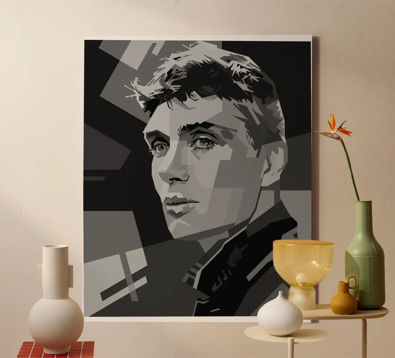 Cillian M Blackwhite Style WPAP tela con Cornice a cassetta da KP Artwork