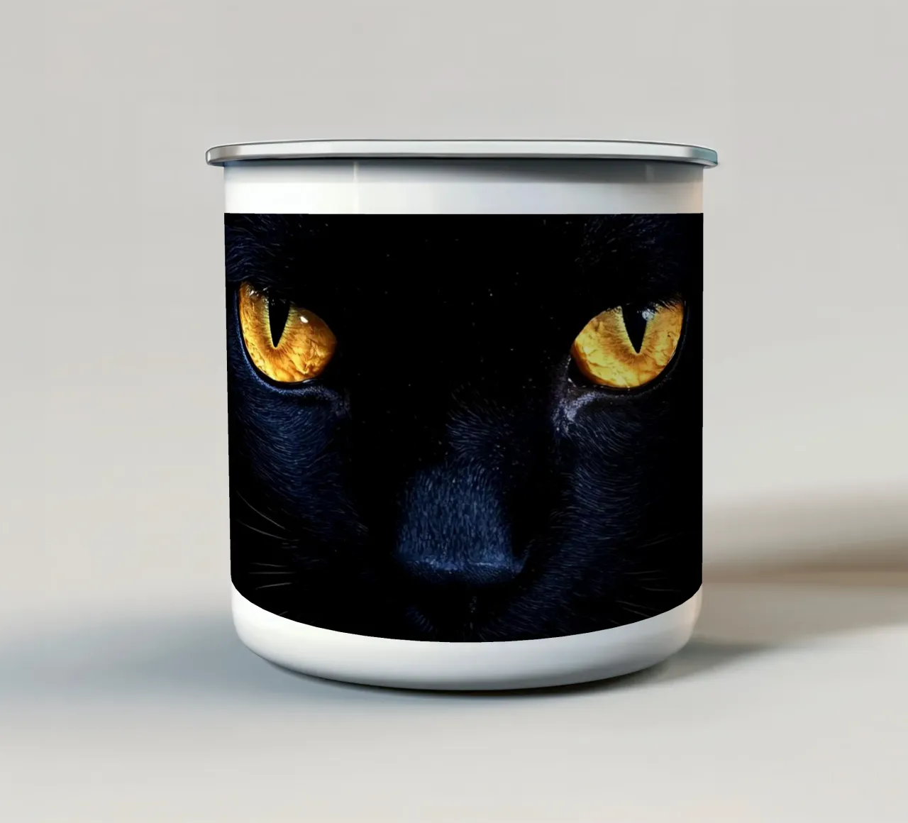 Miau! tazza in smalto da M-Ulrich-Digital Art