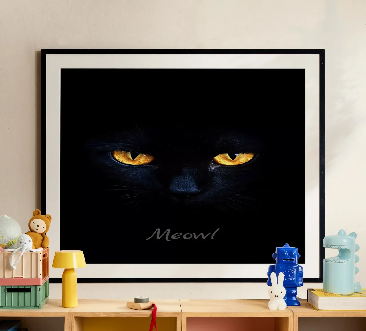 Miau! poster with plastic frame by M-Ulrich-Digital Art