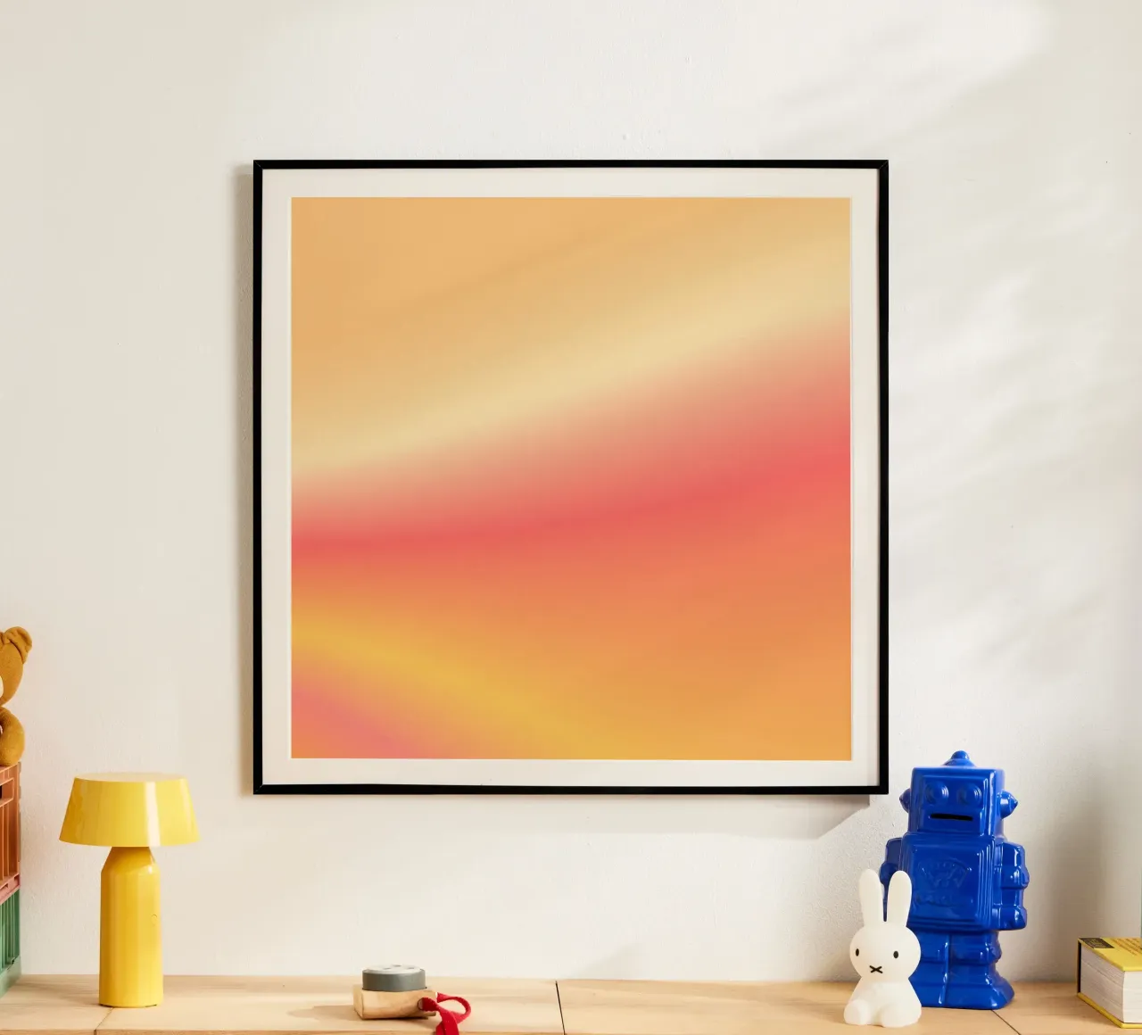 GRATITUDE, WONDERS & SUNSHINE ☺︎ poster met houten frame van ÂME LIBRE STUDIO