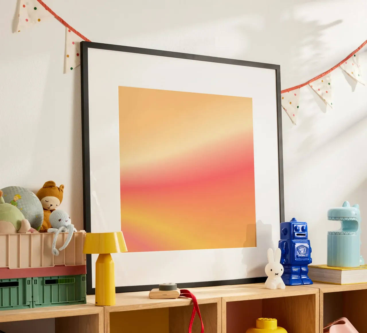 GRATITUDE, WONDERS & SUNSHINE ☺︎ poster met houten frame van ÂME LIBRE STUDIO