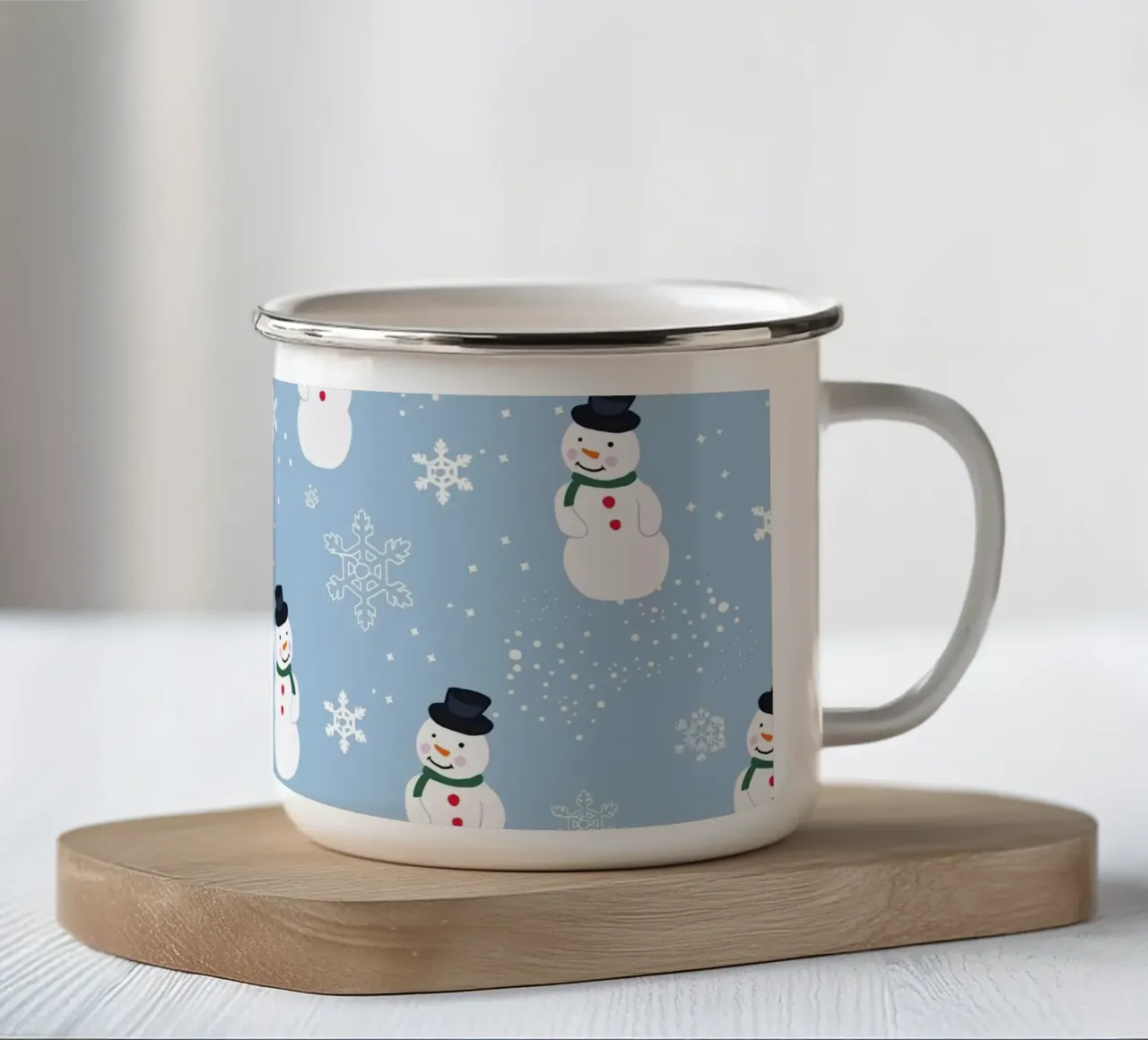 Pupazzo di neve tazza in smalto da GalerieGG