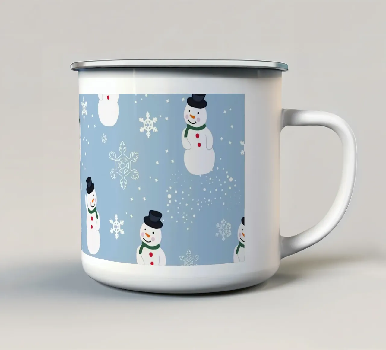 Pupazzo di neve tazza in smalto da GalerieGG