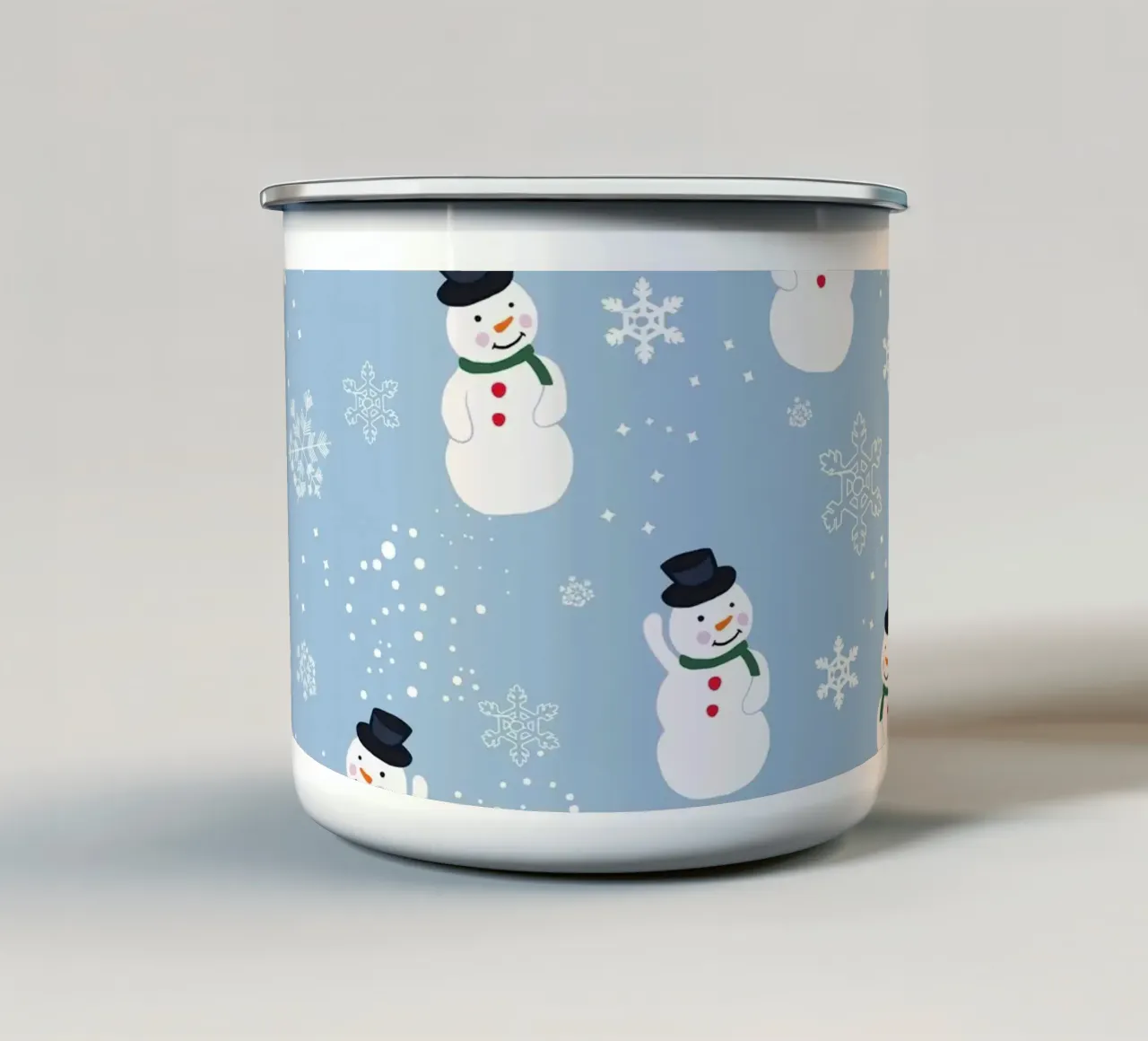 Pupazzo di neve tazza in smalto da GalerieGG