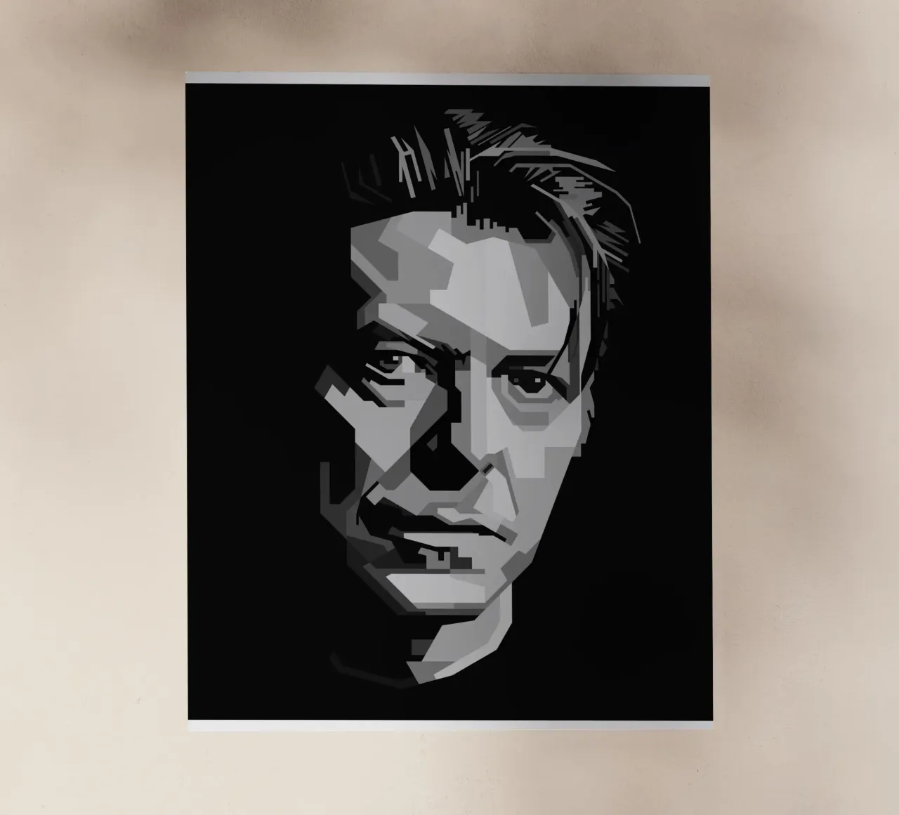 David Bowie Monochrome WPAP pellicola backlit da KP Artwork