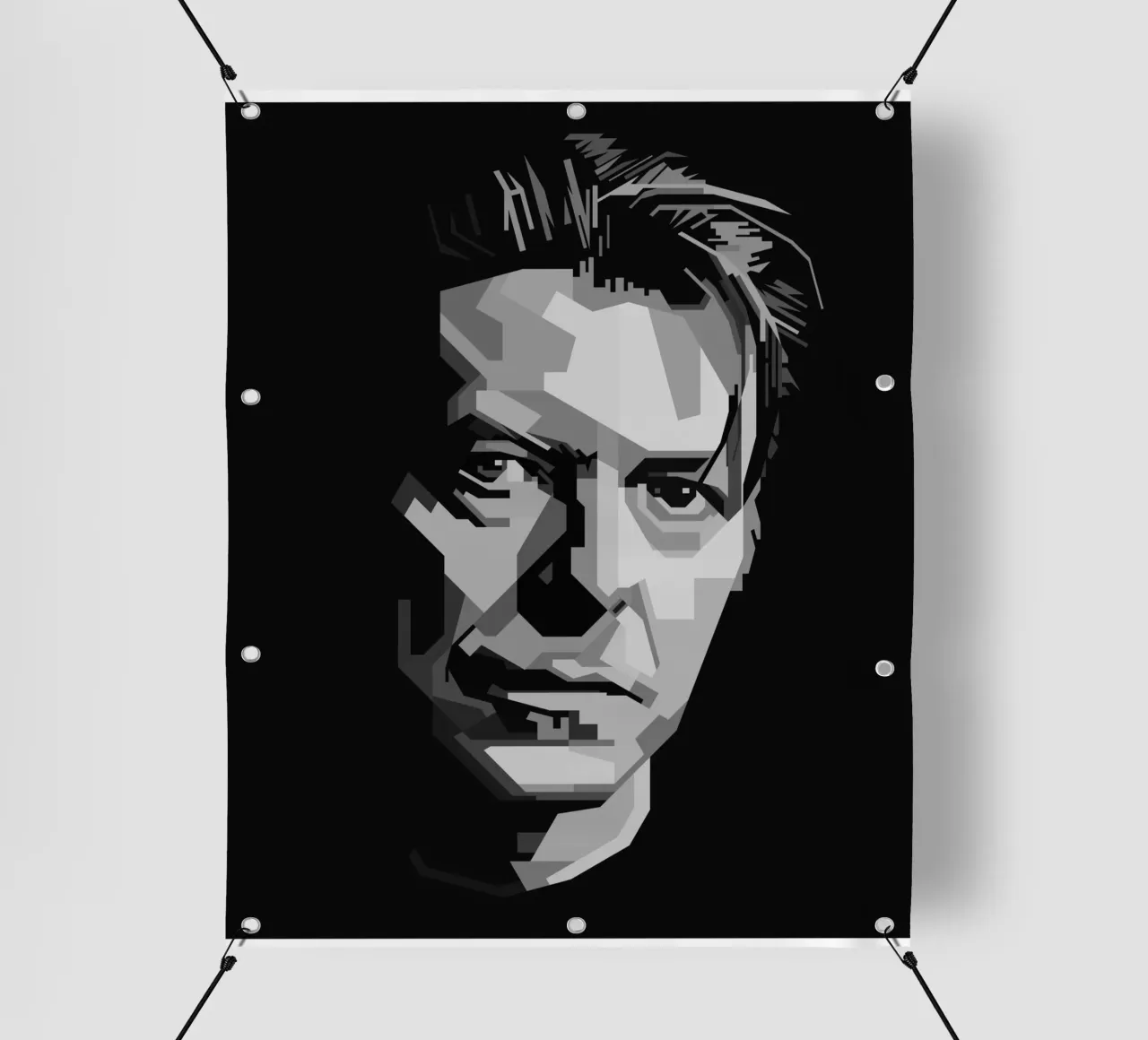 David Bowie Monochrome WPAP telo in pvc da KP Artwork