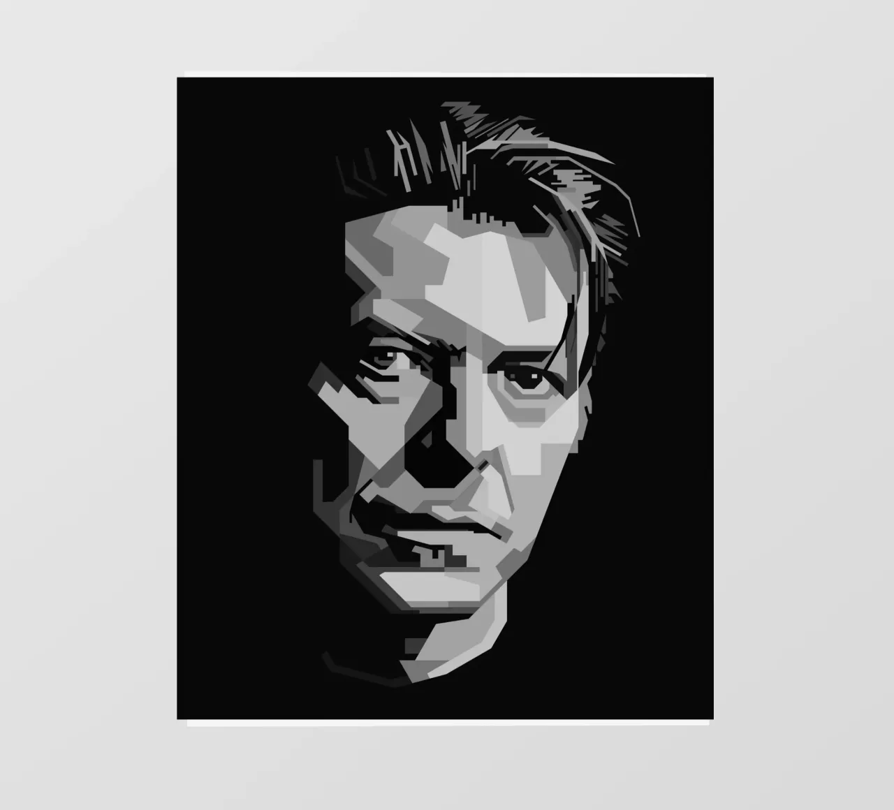 David Bowie Monochrome WPAP telo in pvc da KP Artwork