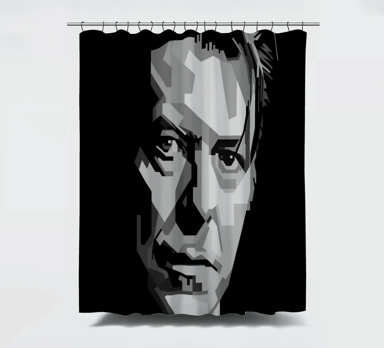 David Bowie Monochrome WPAP tenda da doccia da KP Artwork
