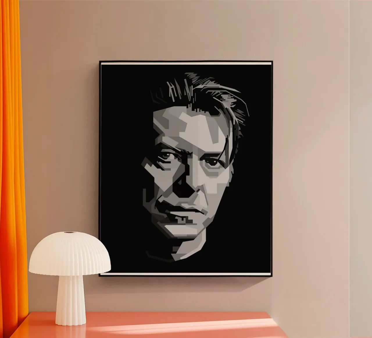 David Bowie Monochrome WPAP plexiglass da KP Artwork