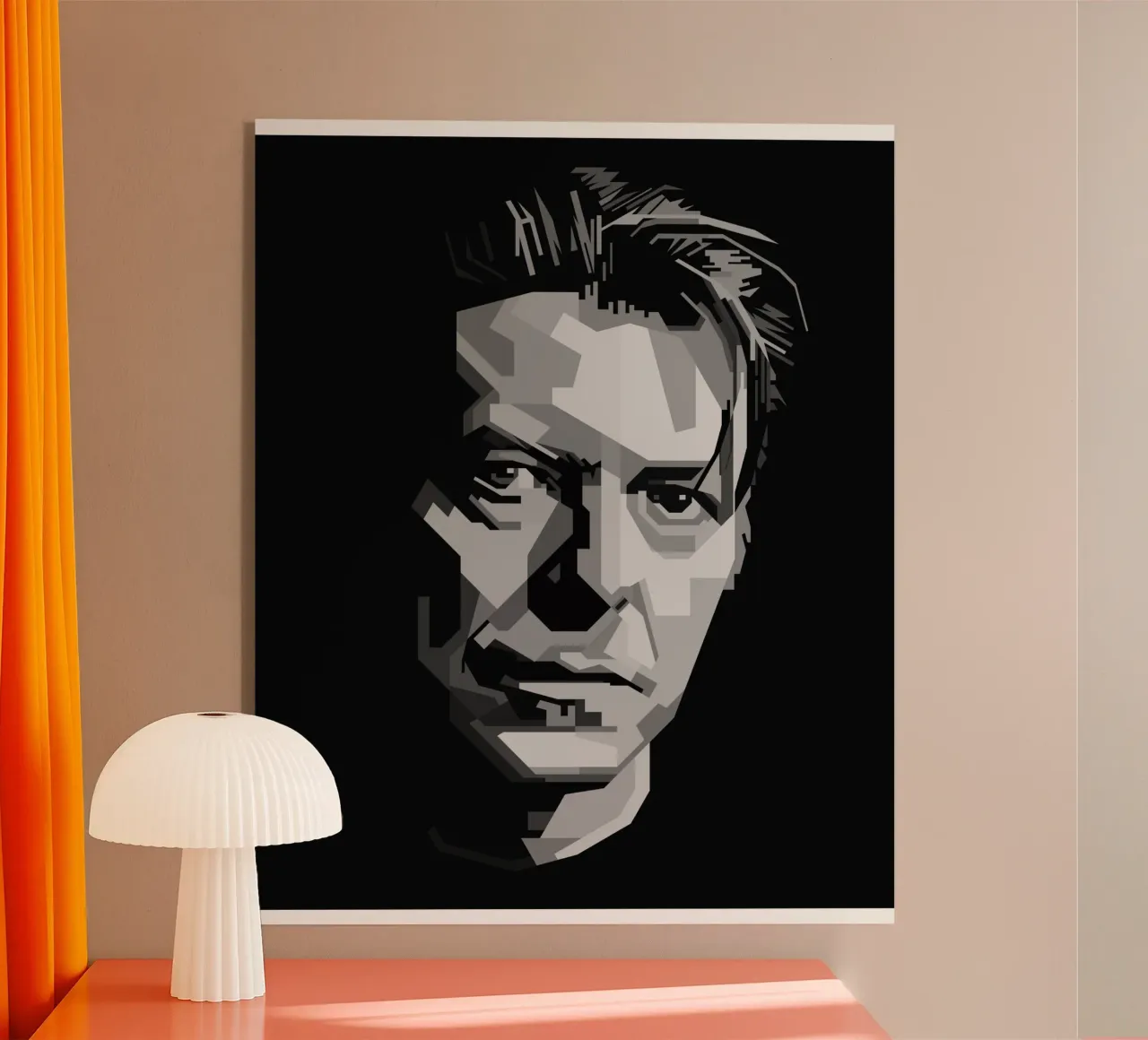 David Bowie Monochrome WPAP plexiglass da KP Artwork
