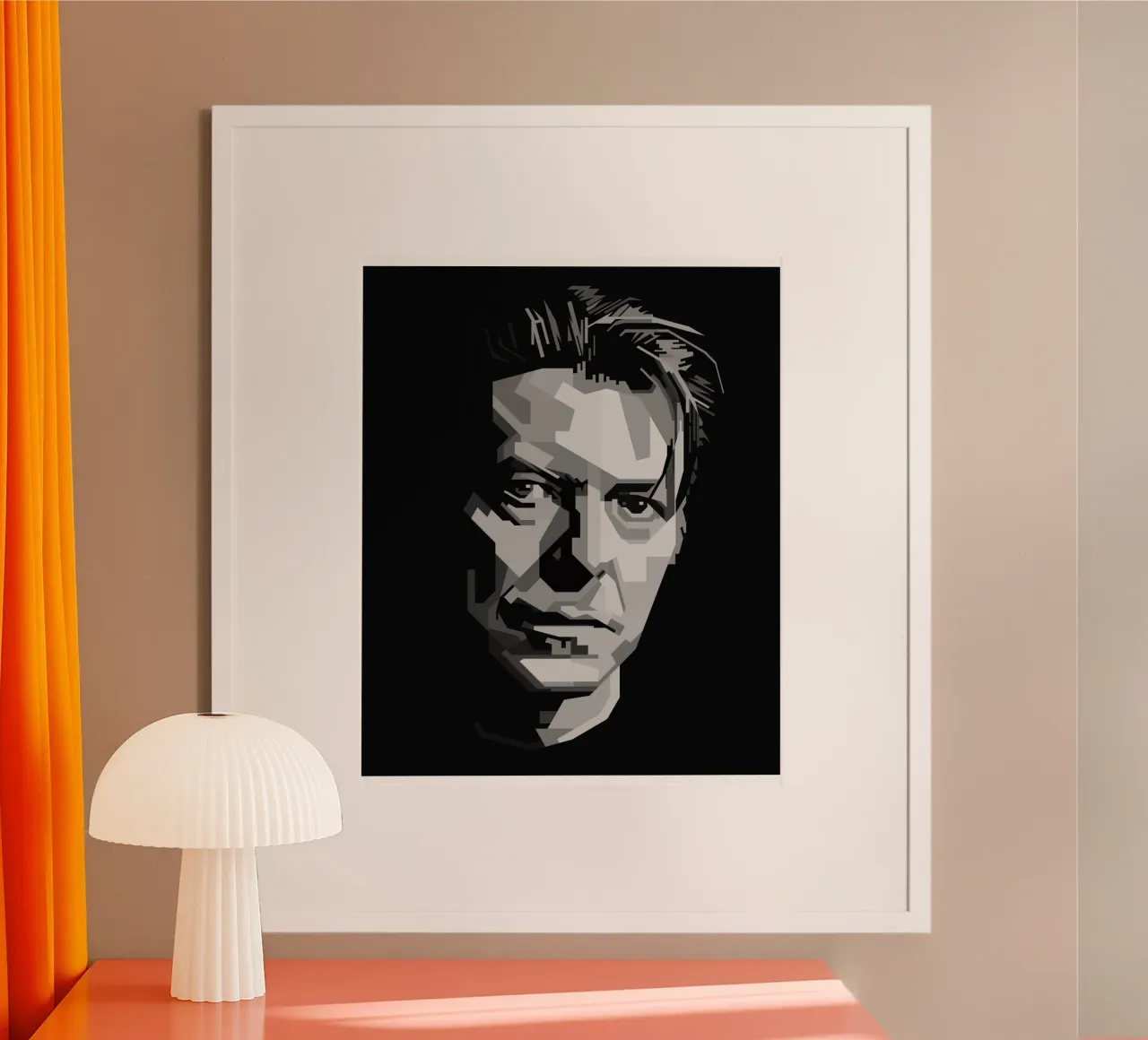 David Bowie Monochrome WPAP carta hahnemühle da KP Artwork