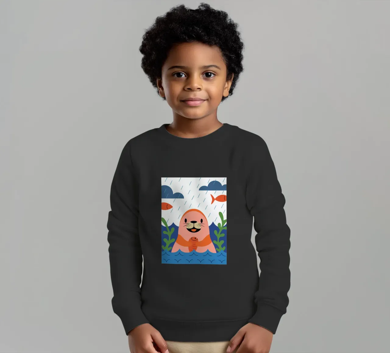 Sigillo felice felpa bambino da PROTECT ANIMALS