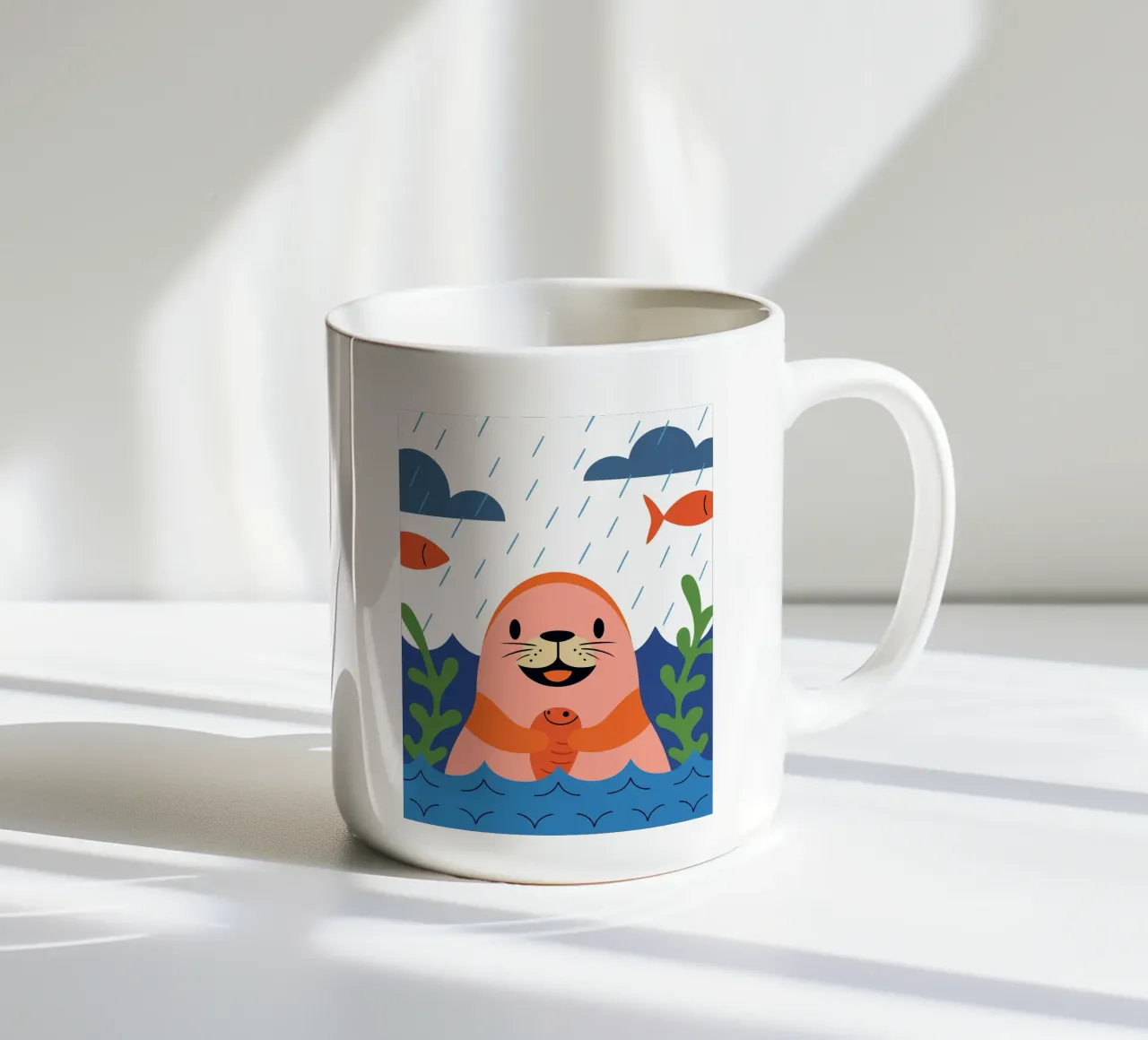 Sigillo felice tazza in ceramica da PROTECT ANIMALS