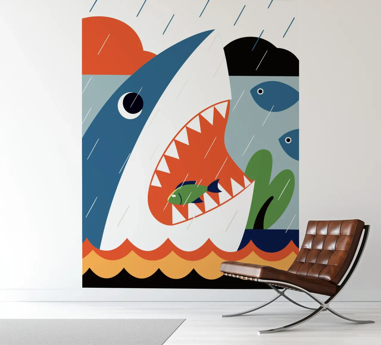 Haaienaanval fotobehang van PROTECT ANIMALS