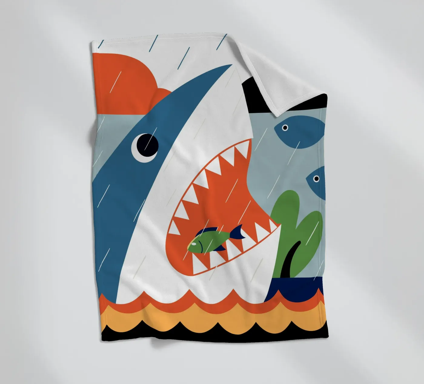 Shark Attack fleece blanket by PROTECT ANIMALS